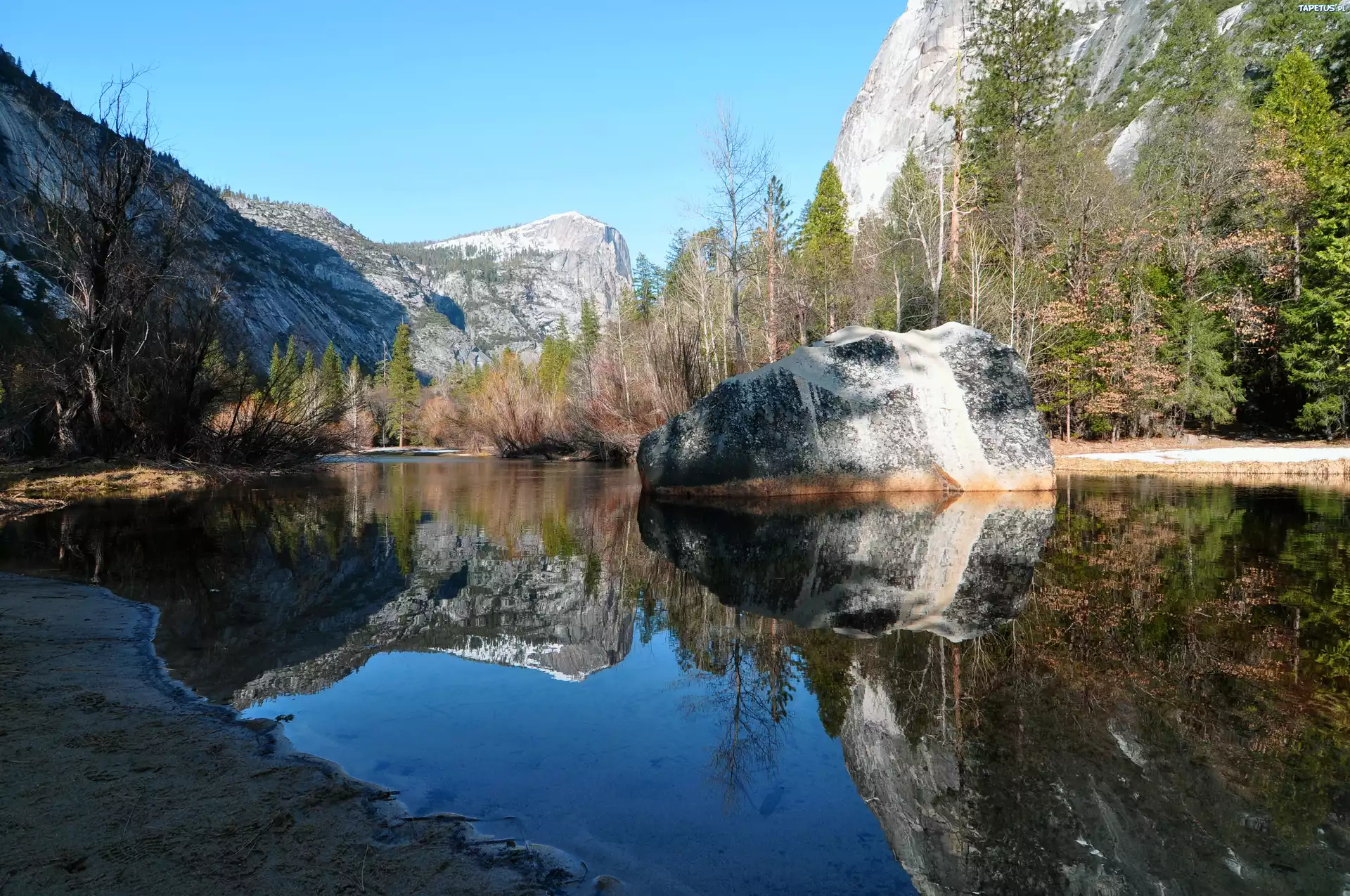 Yosemite, Park Narodowy, Jezioro, Góry