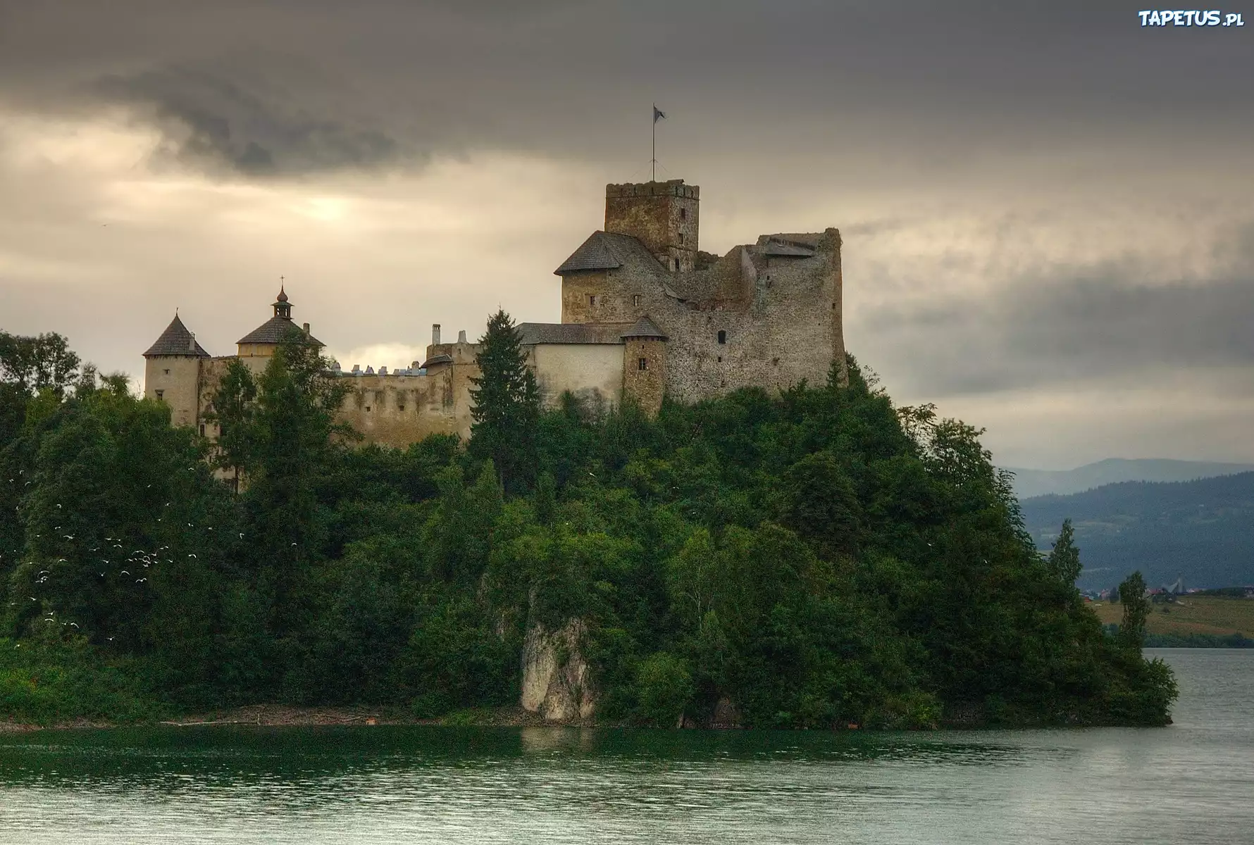Zamek, Niedzica, Drzewa, Woda