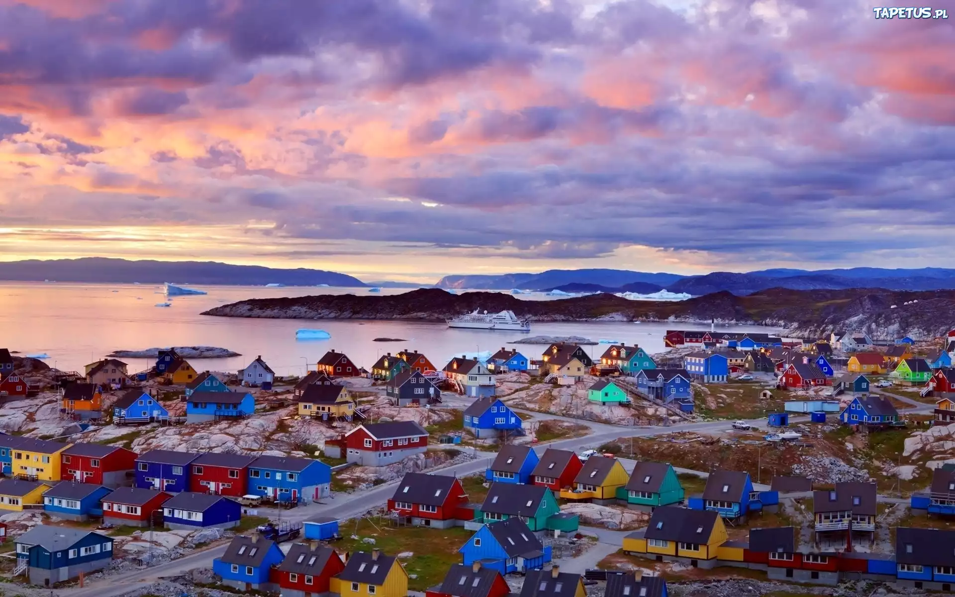Kolorowe, Domki, Miasto, Ilulissat, Grenlandia