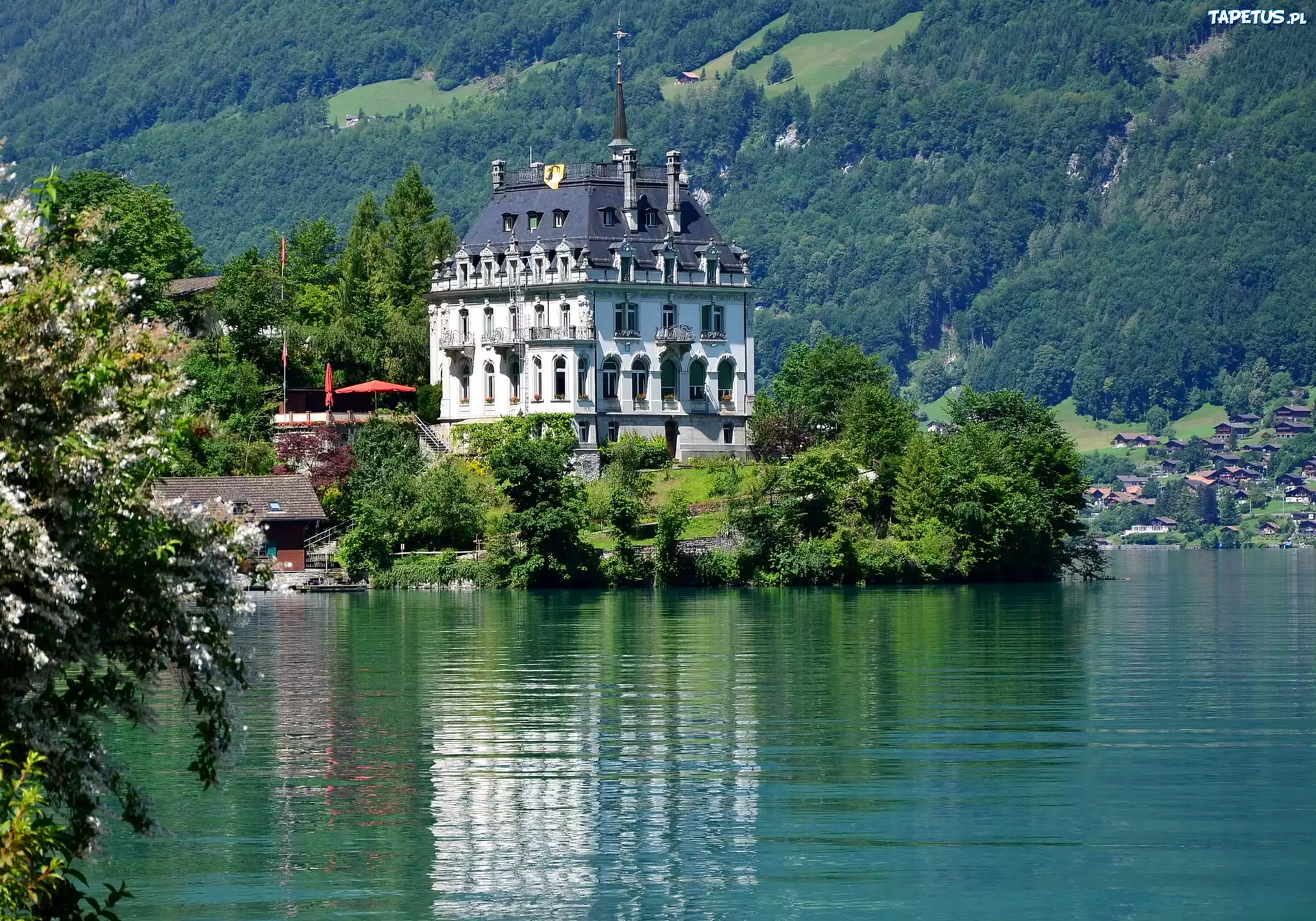 Szwajcaria, Zamek, Iseltwald, Nad, Jeziorem, Brienz