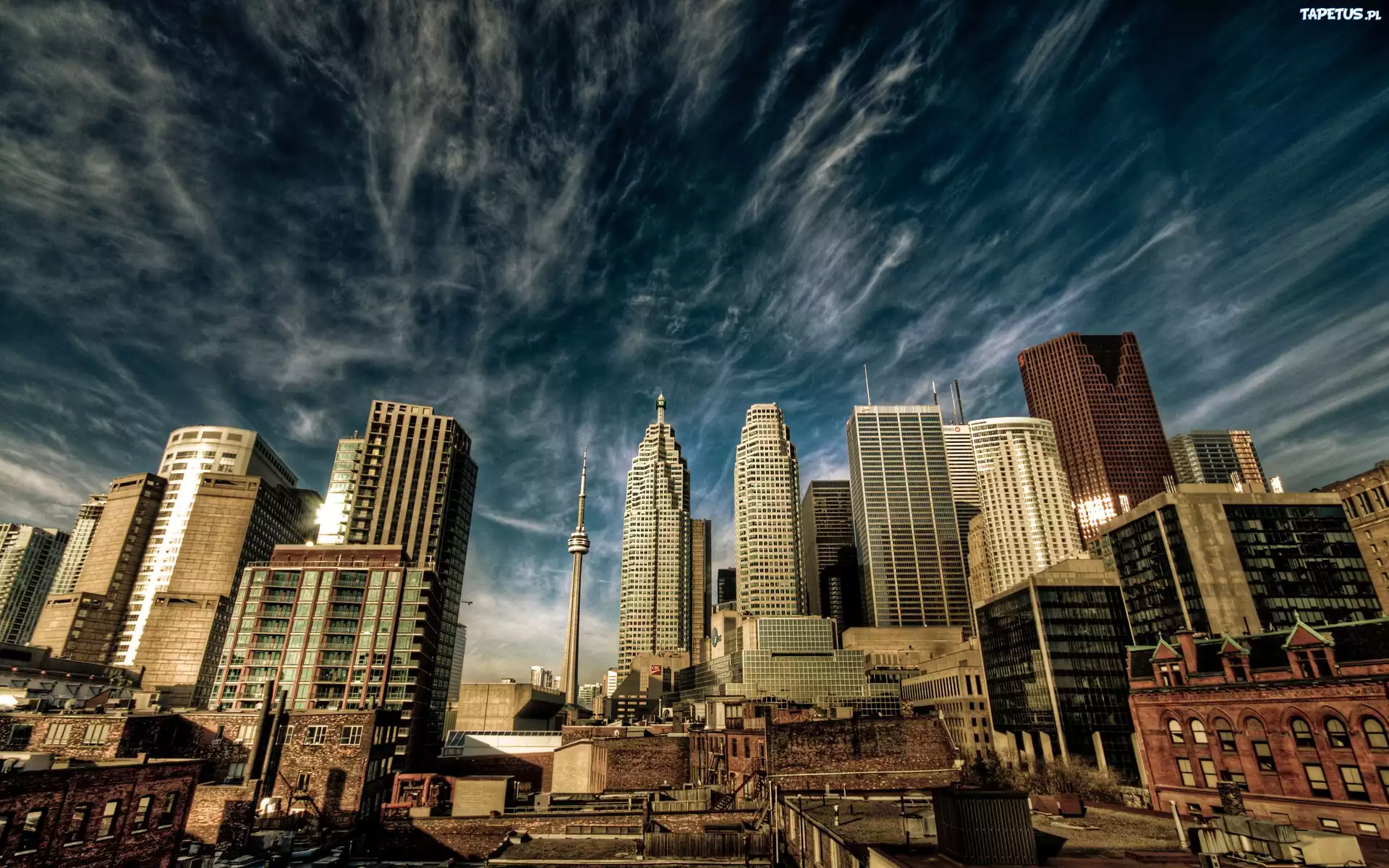 Panorama, Miasta, Toronto, Drapacze Chmur