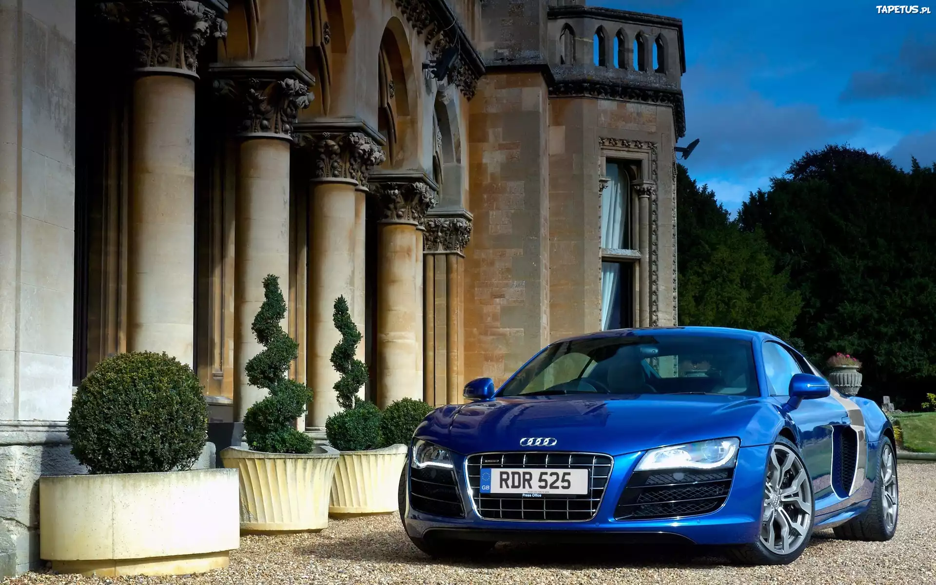 Samochód, Audi R8 V10, Niebieski, Dom