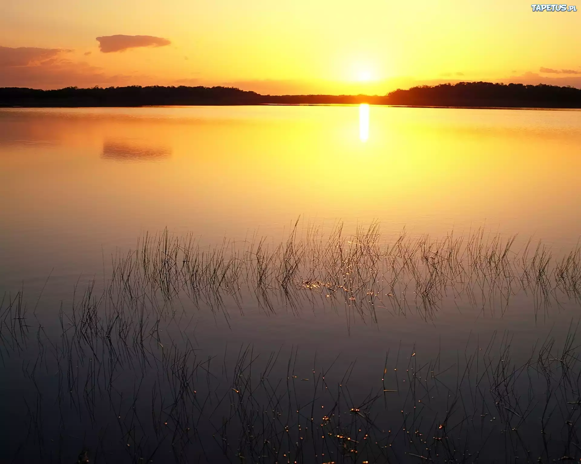 Jezioro, Zachód Słońca