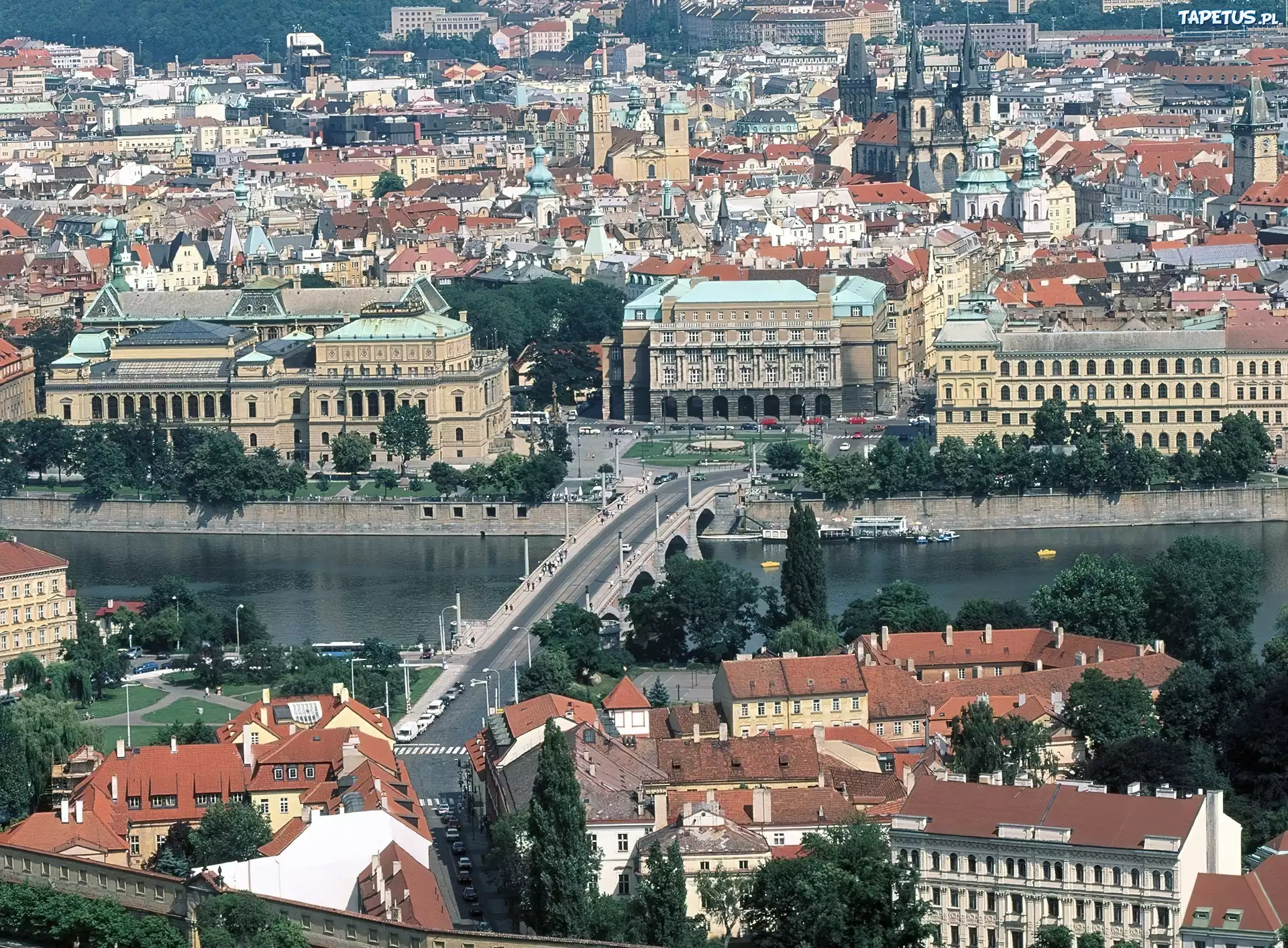 Panorama, Miasta, Praga, Most Karola
