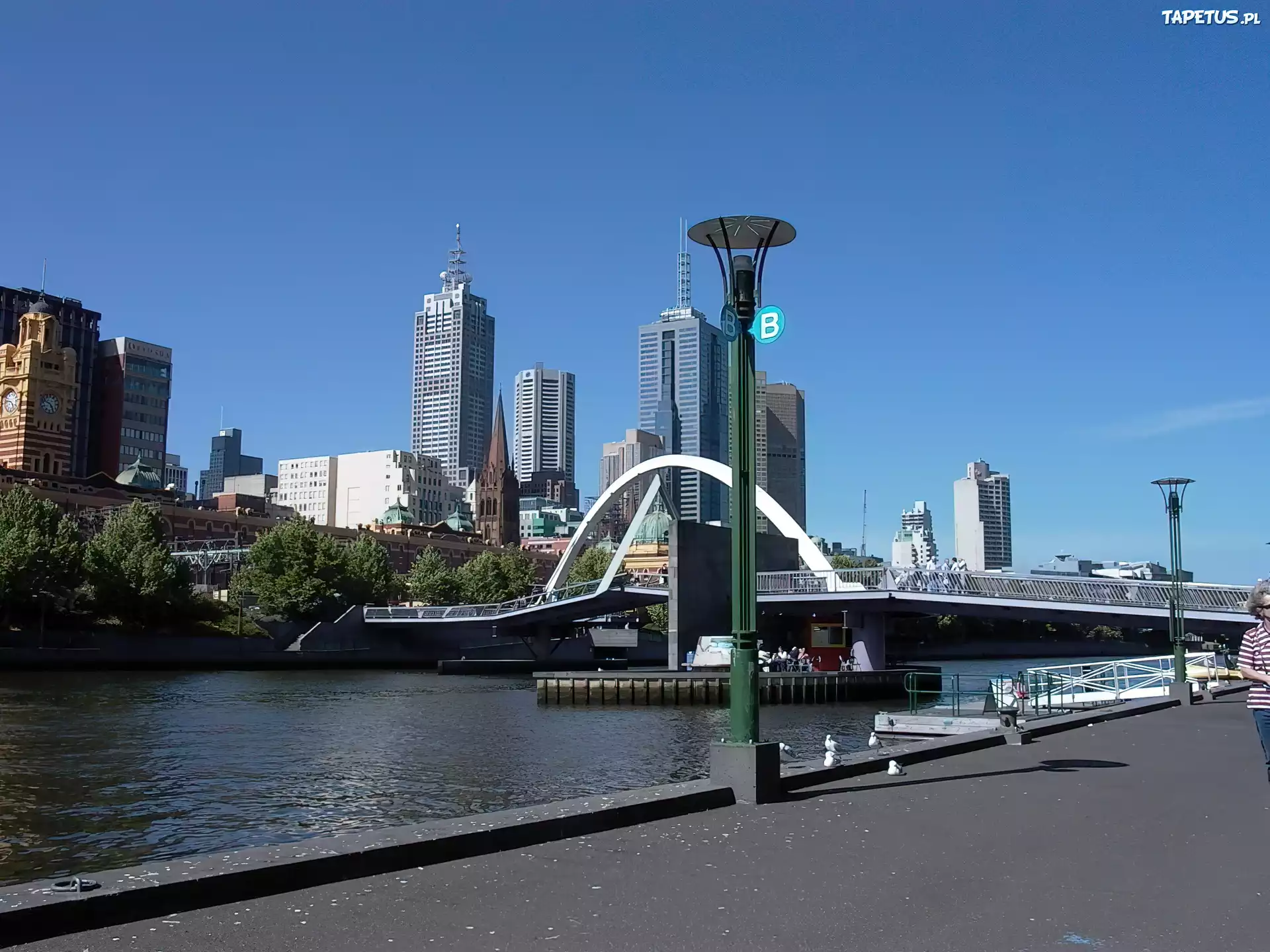 Melbourne, Australia, Woda, Most, Wieżowce