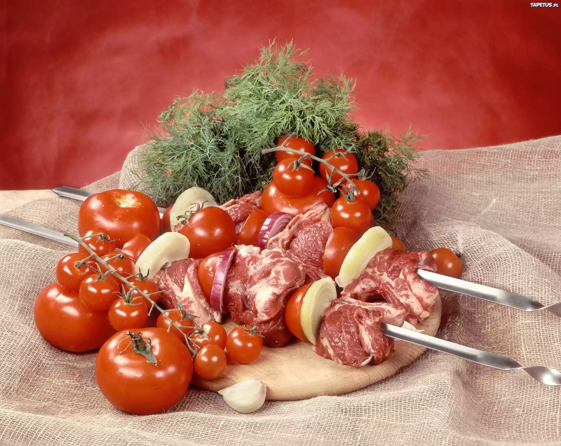 Surowe, Szaszłyki, Pomidorki, Grill