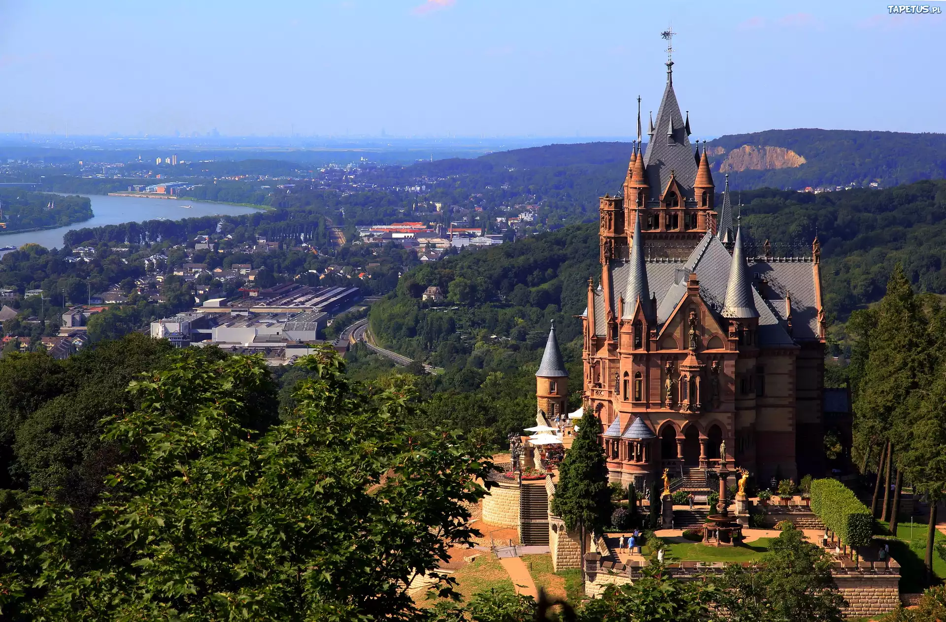 Piękna, Panorama, Miasta, Drachenburg