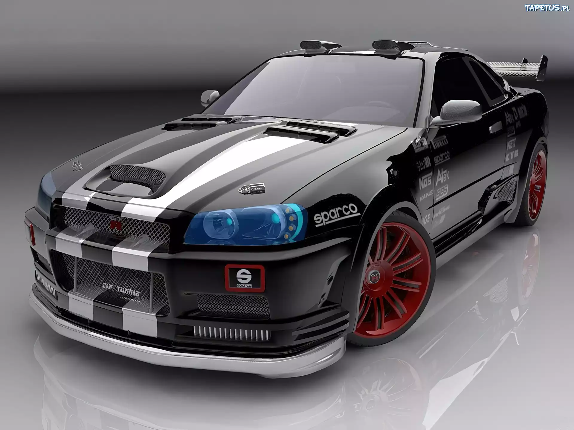 Czarny, Nissan Skyline GTR, Tuning