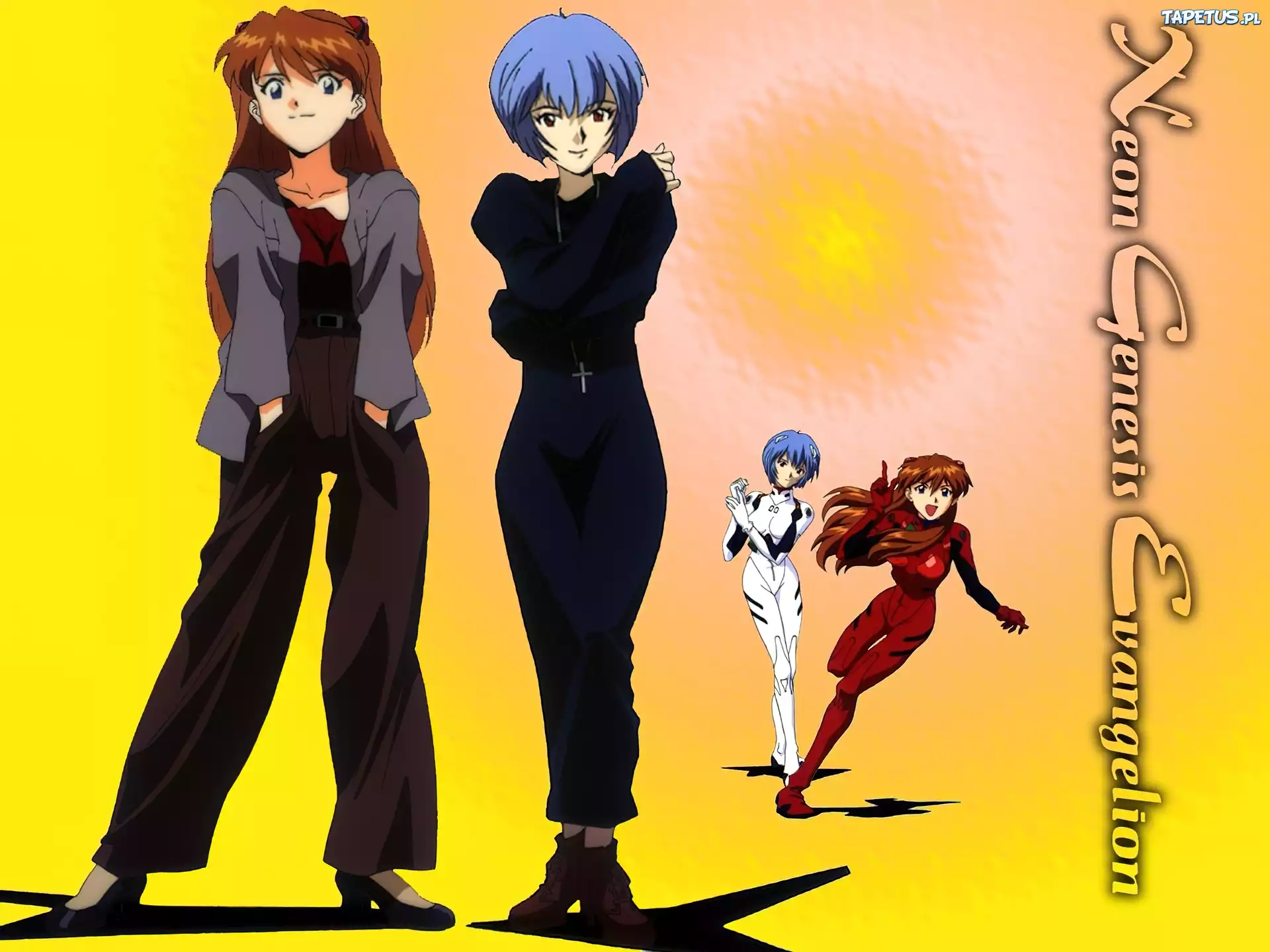 Neon Genesis Evangelion, postacie, napis