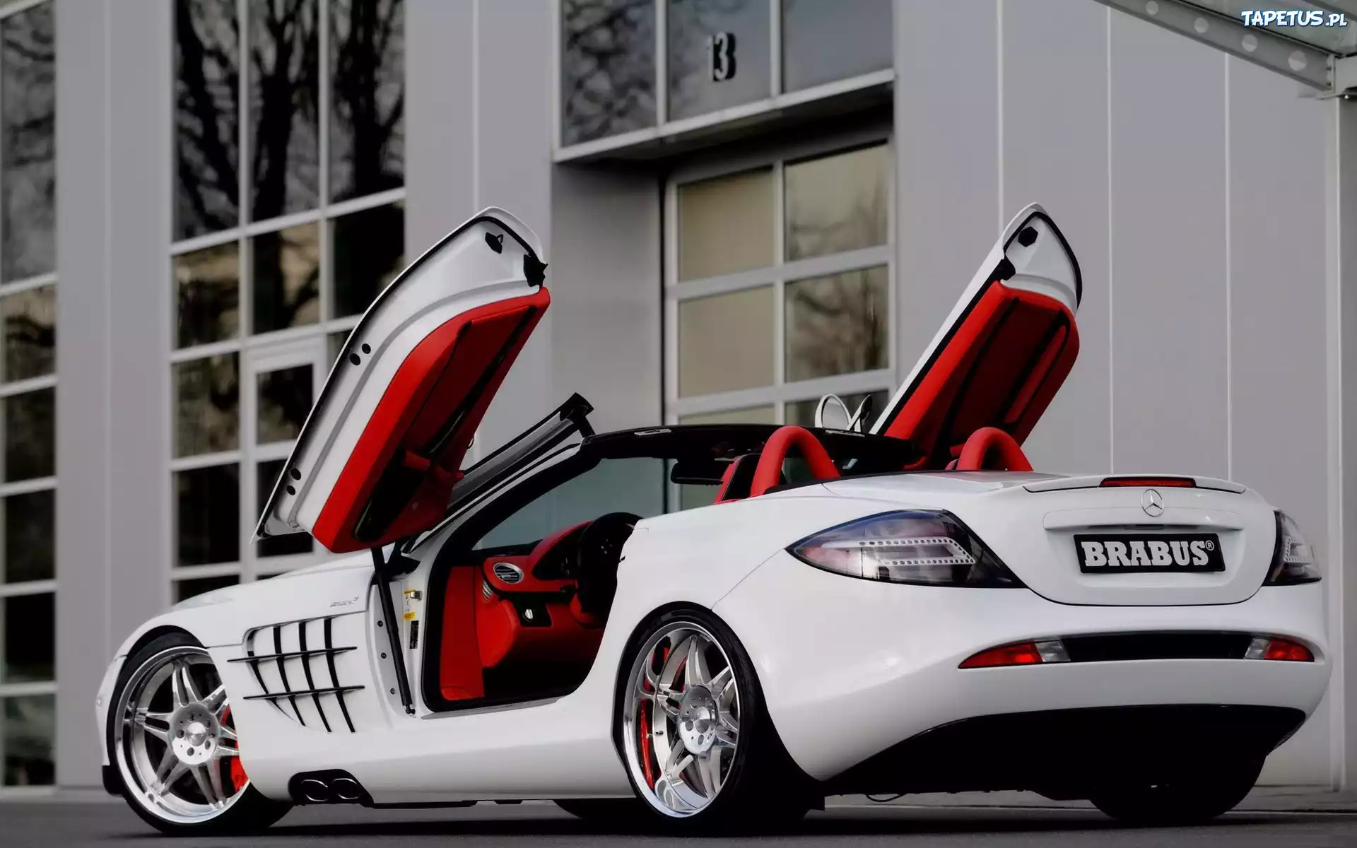 Biały, Mercedes SLR, Podniesione, Drzwi