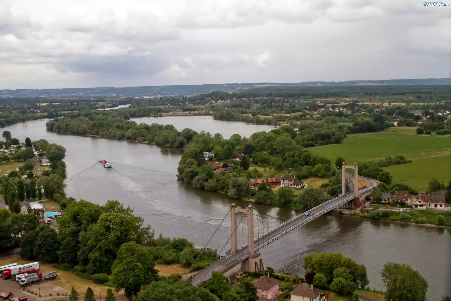 Panorama, Miasta, Rzeka, Most