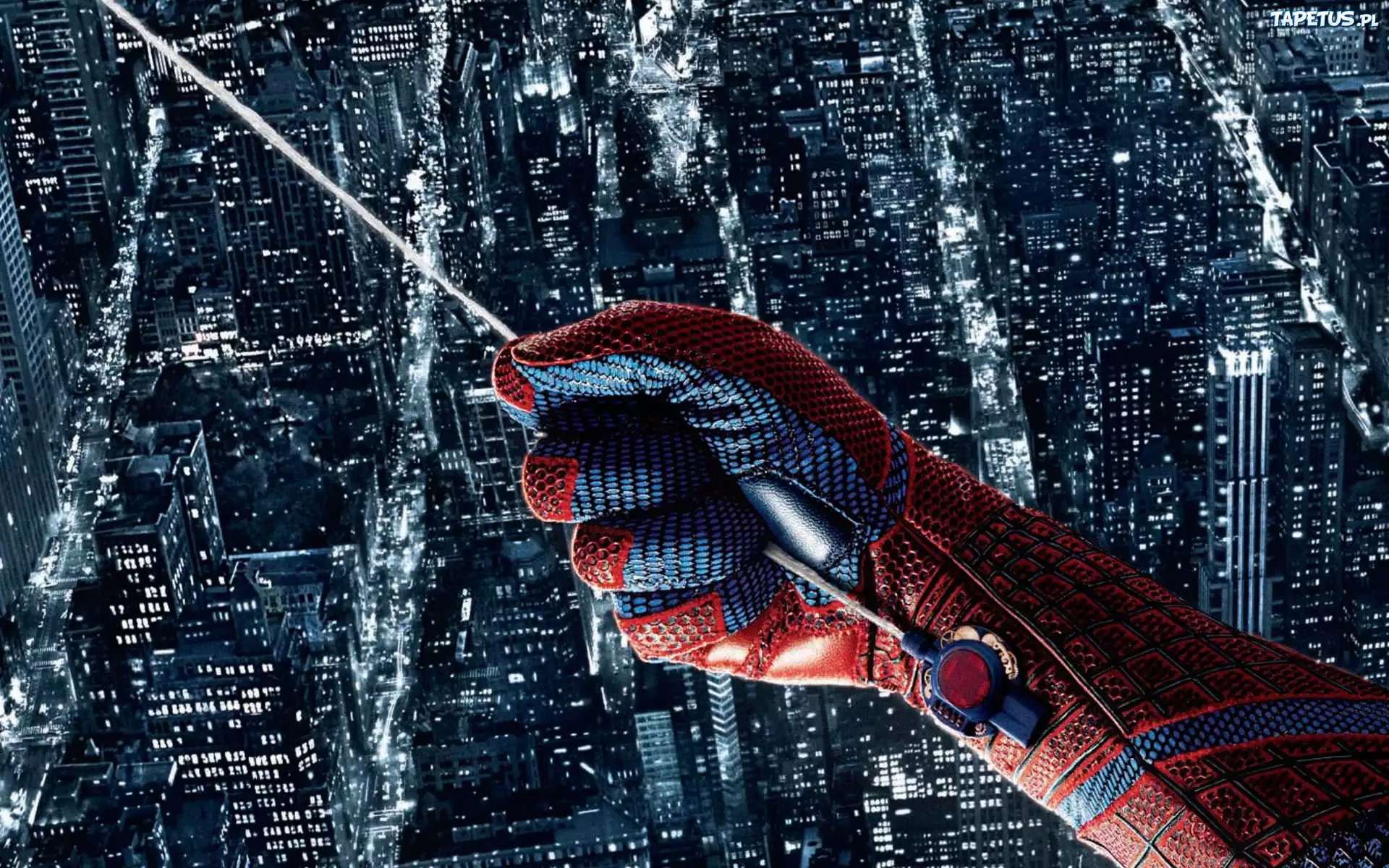Ręka, Spiderman, Pajęczyna, Miasto