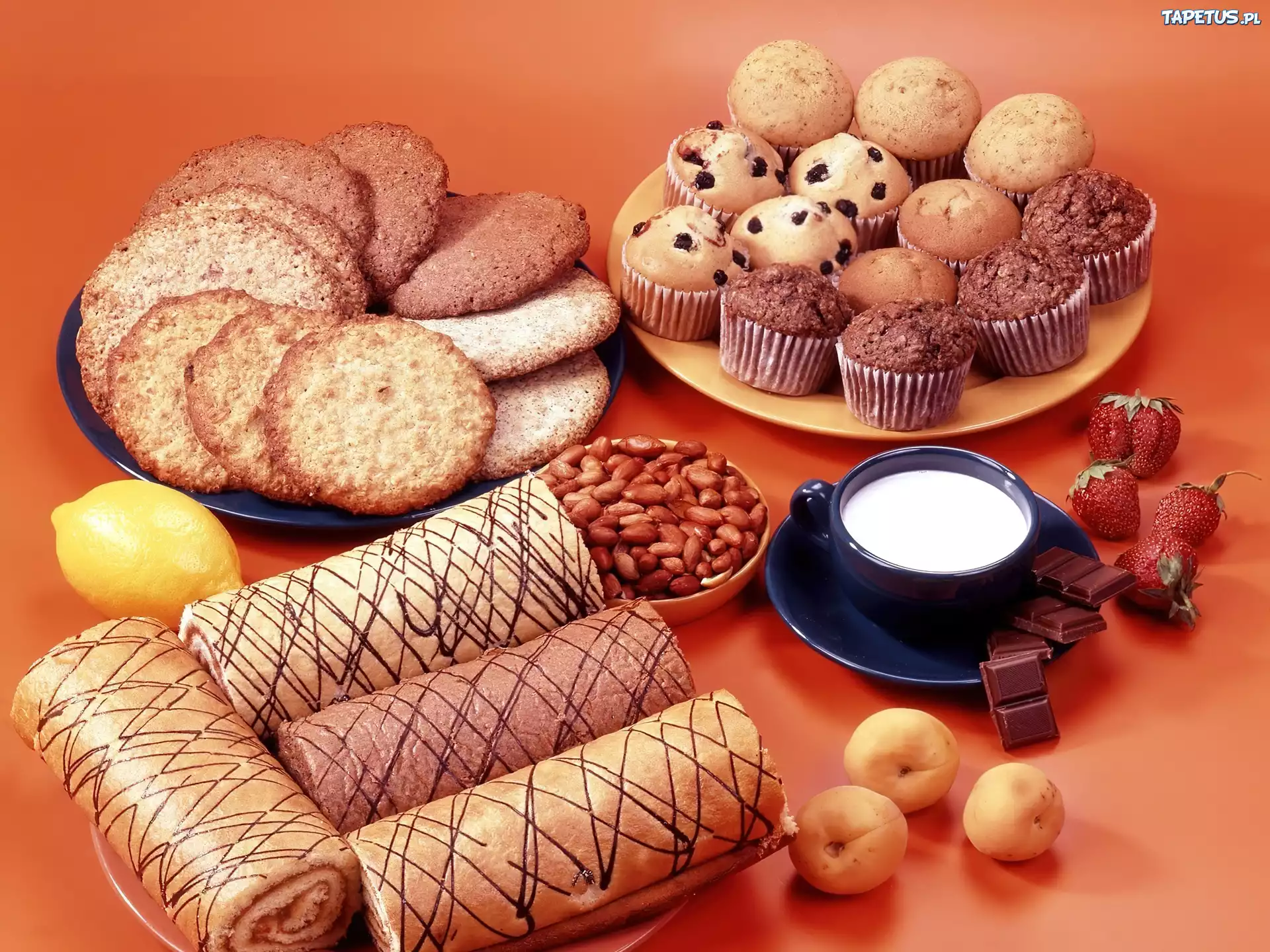 Ciasteczka, Muffinki, Mleko, Orzeszki, Babeczki