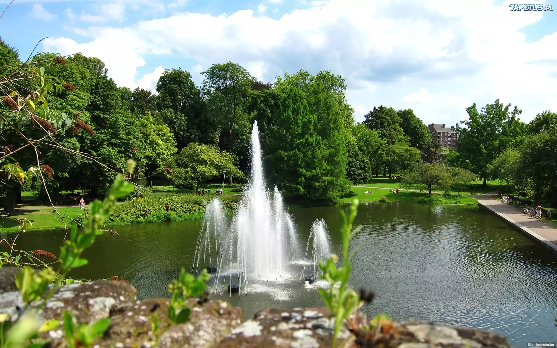 Park, Fontanna, Deptak