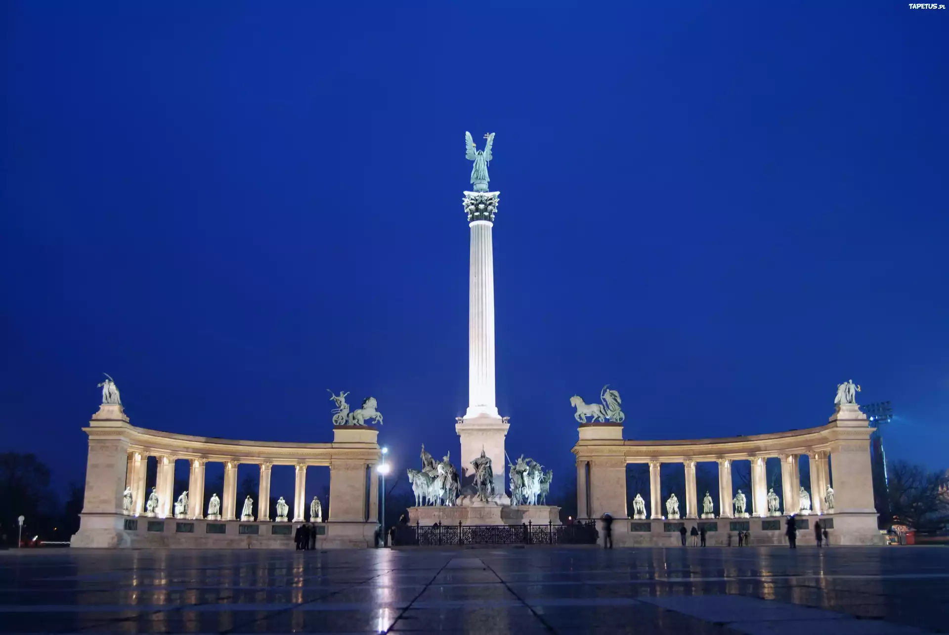 Budapeszt, Węgry, Plac Bohaterów, Pomnik Millennium