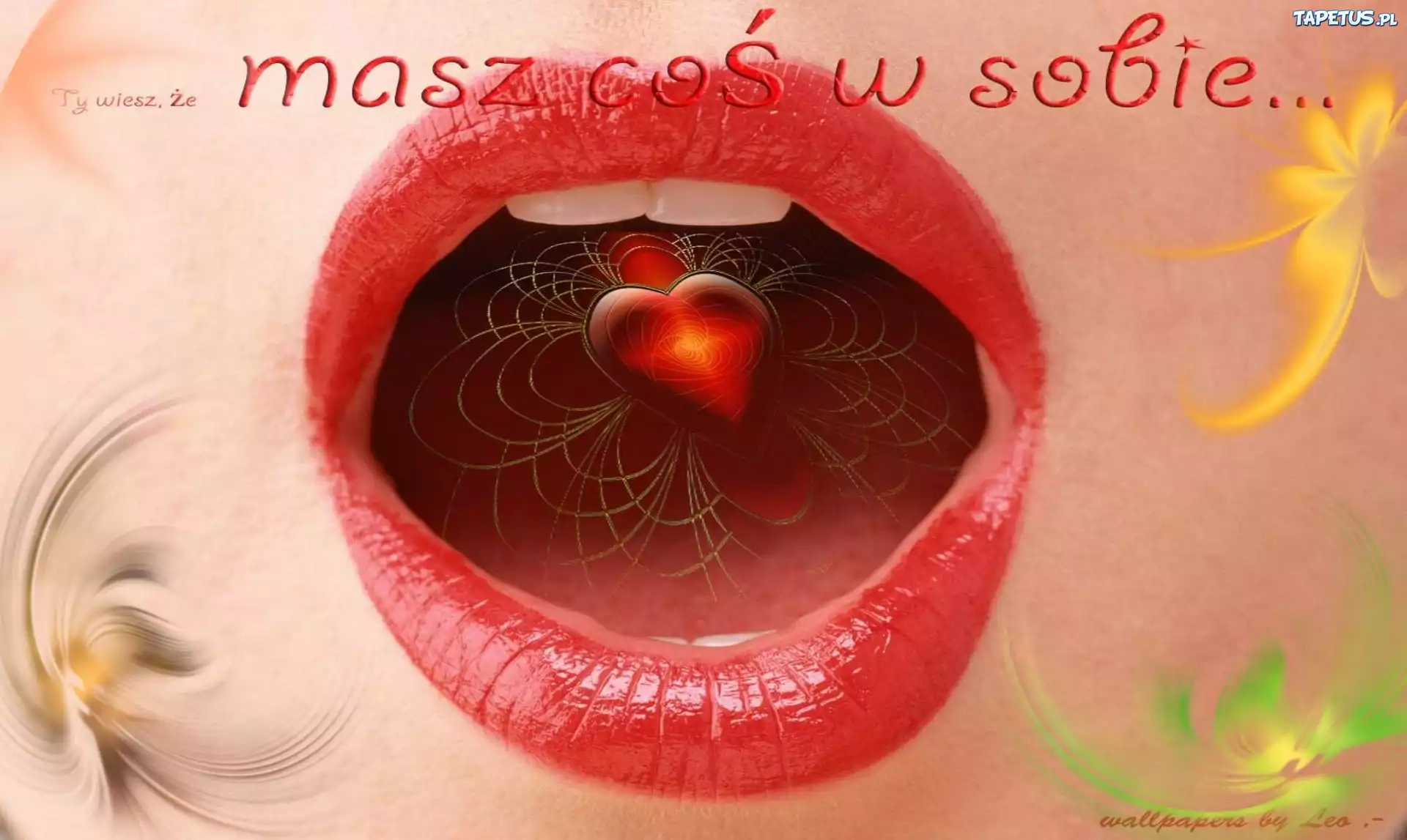 Usta, Napis, Serce