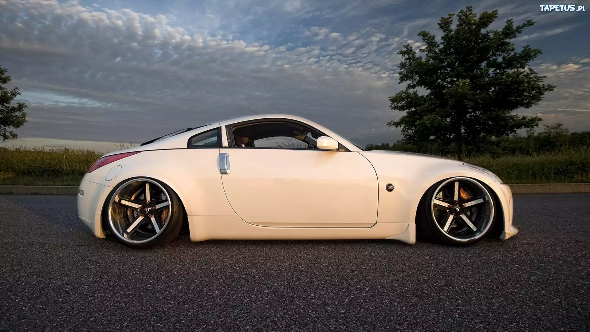 Biały, Nissan 370z, Droga