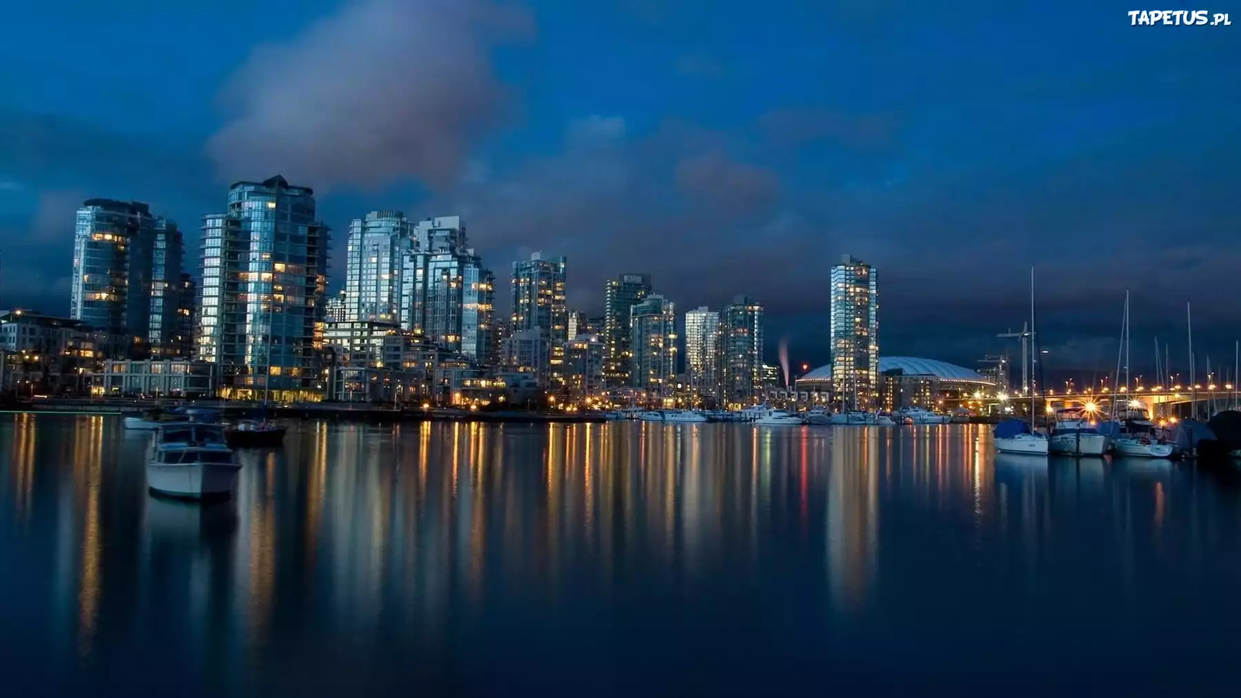 Vancouver, Nocą, Drapacze Chmur, Jacht
