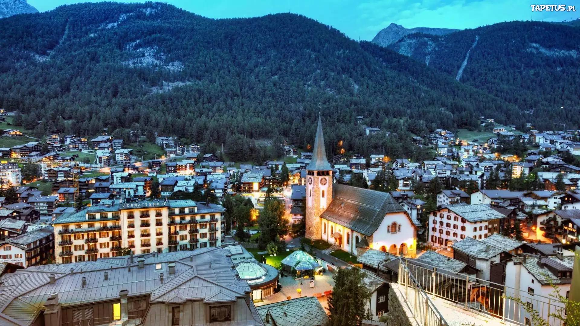 Zermatt, Szwajcaria, Panorama, Miasta
