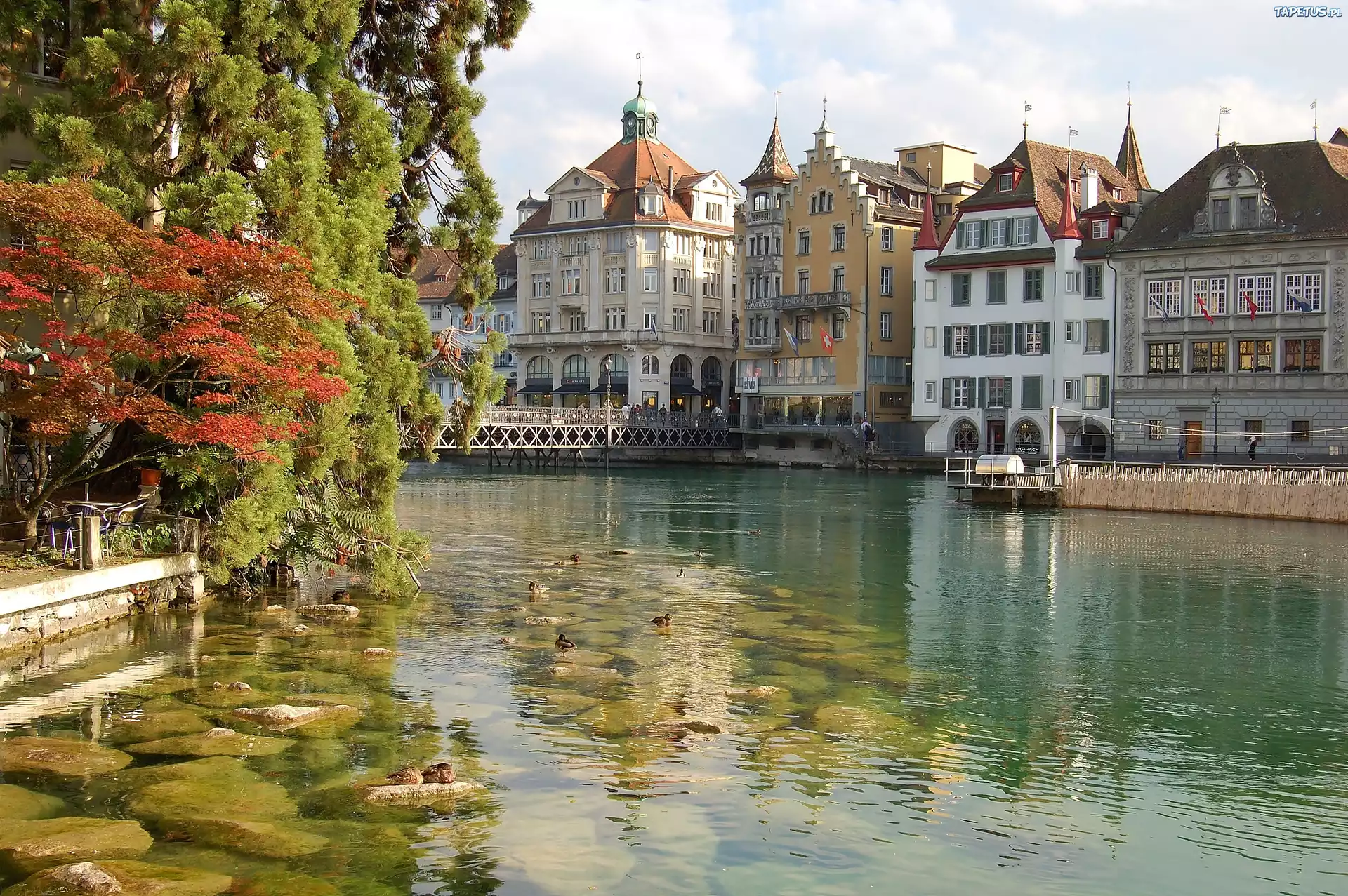 Rzeka Reuss, Lucern, Szwajcaria