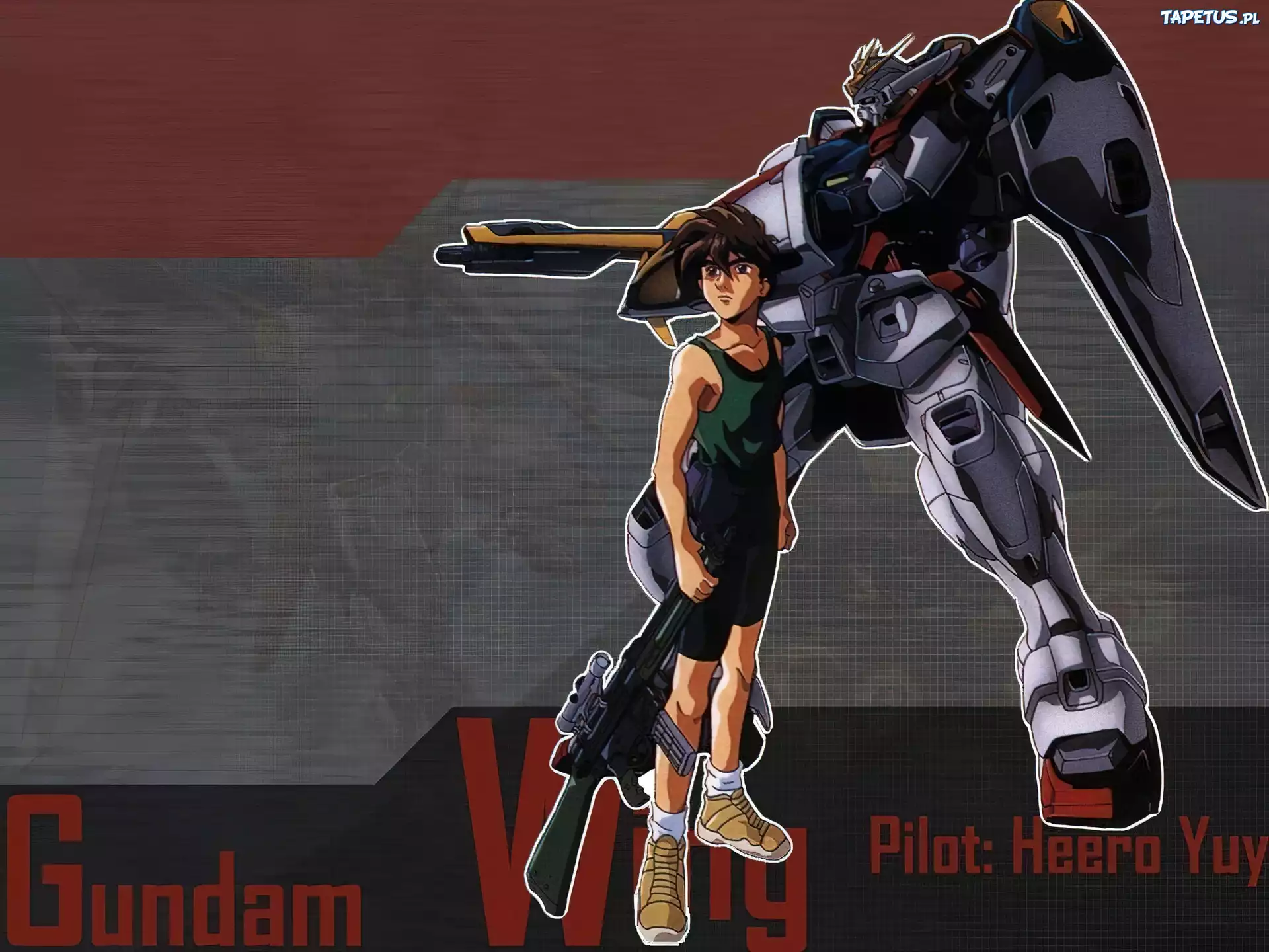 Gundam Wing, robot, człowiek, karabin