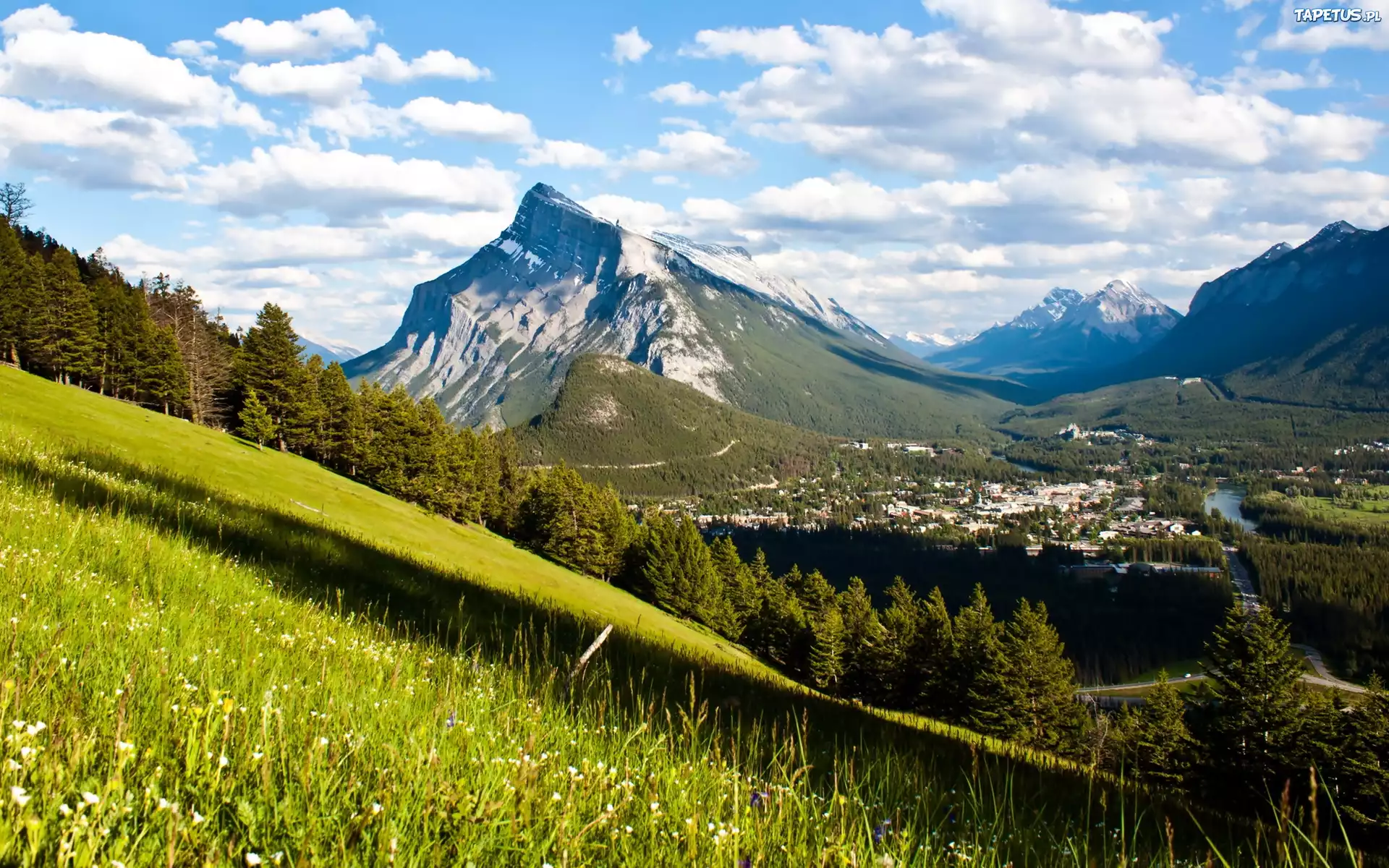 Góry, Zbocze, Dolina, Park Narodowy, Banff, Kanada