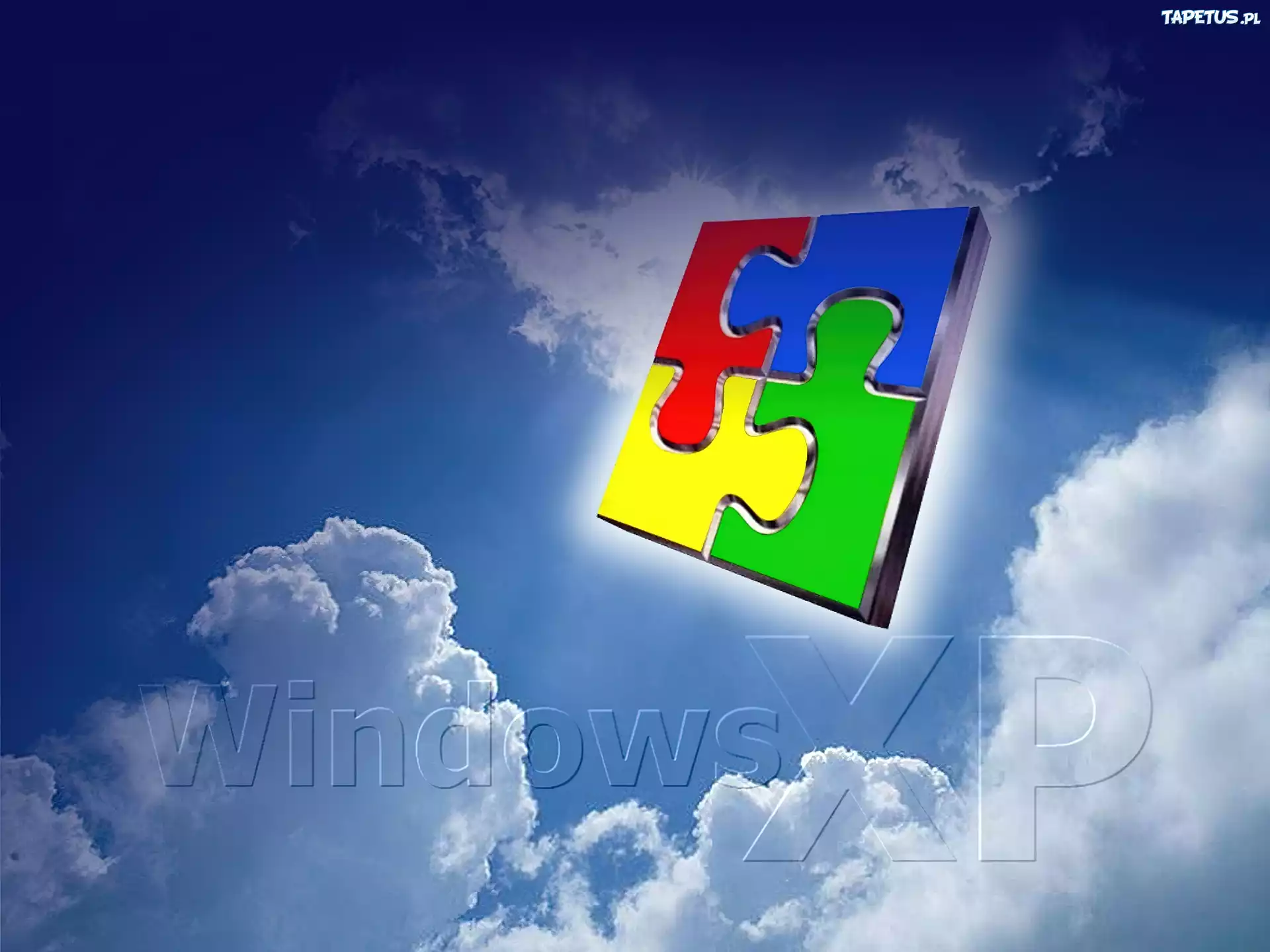 System, Operacyjny, Windows, Xp, Układanka, Chmury