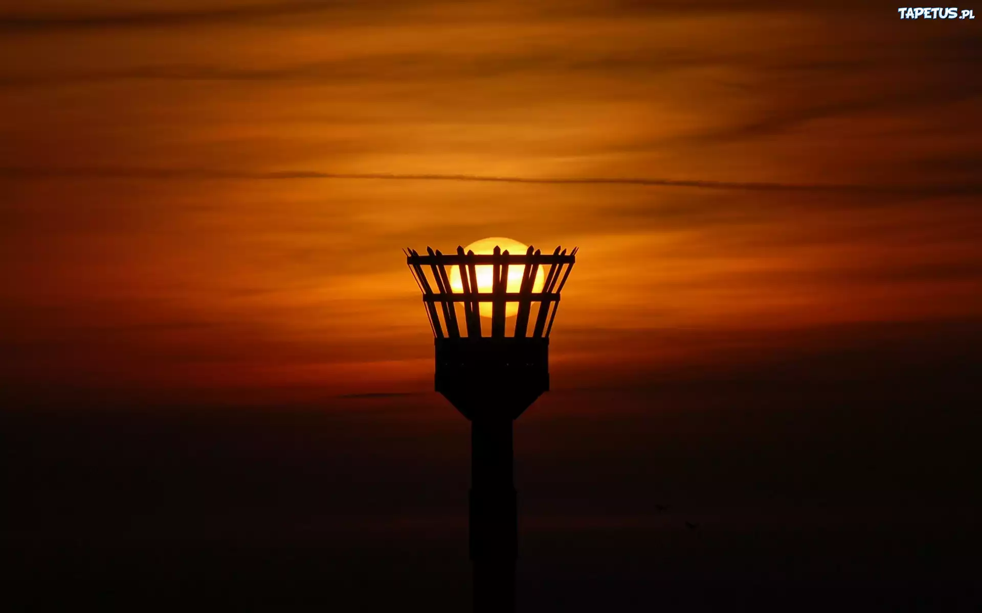 Zachód, Słońca, Słońce, Jako, Lampa