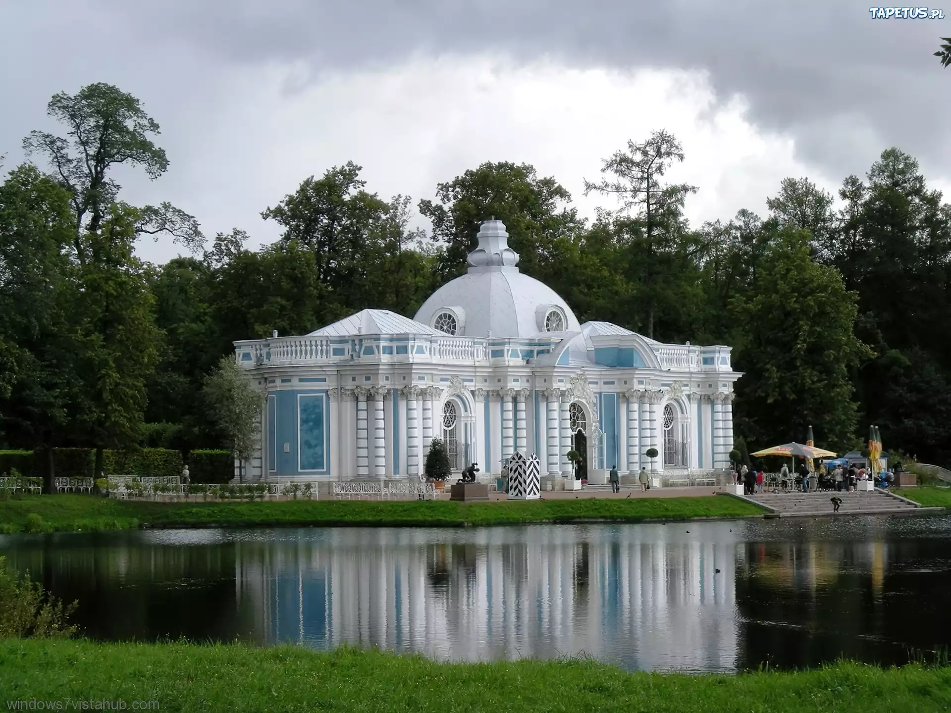 Biała, Budowla, Restauracja, Staw, Park