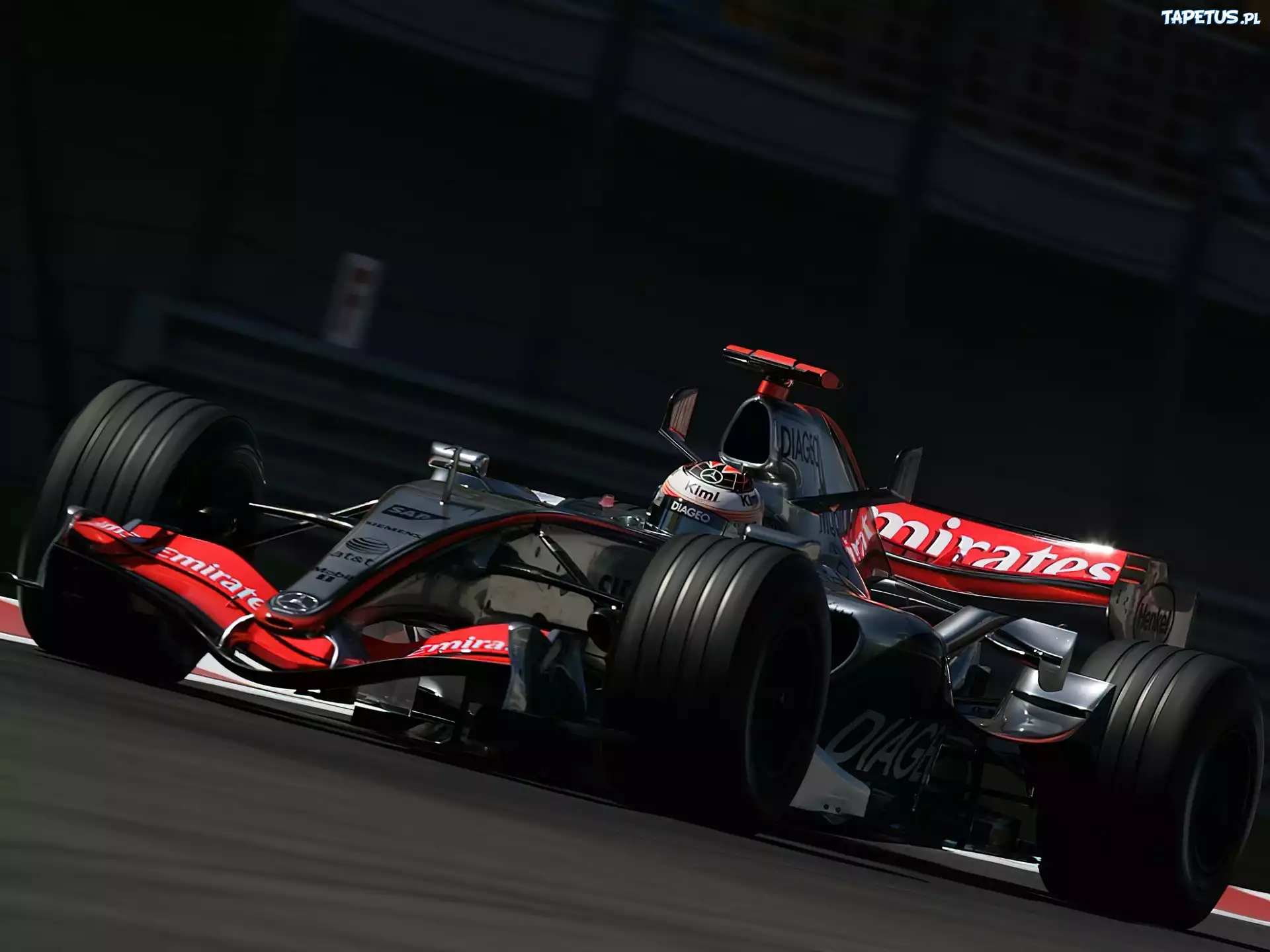 Formuła 1,bolid,opony, kask , koła, spojler