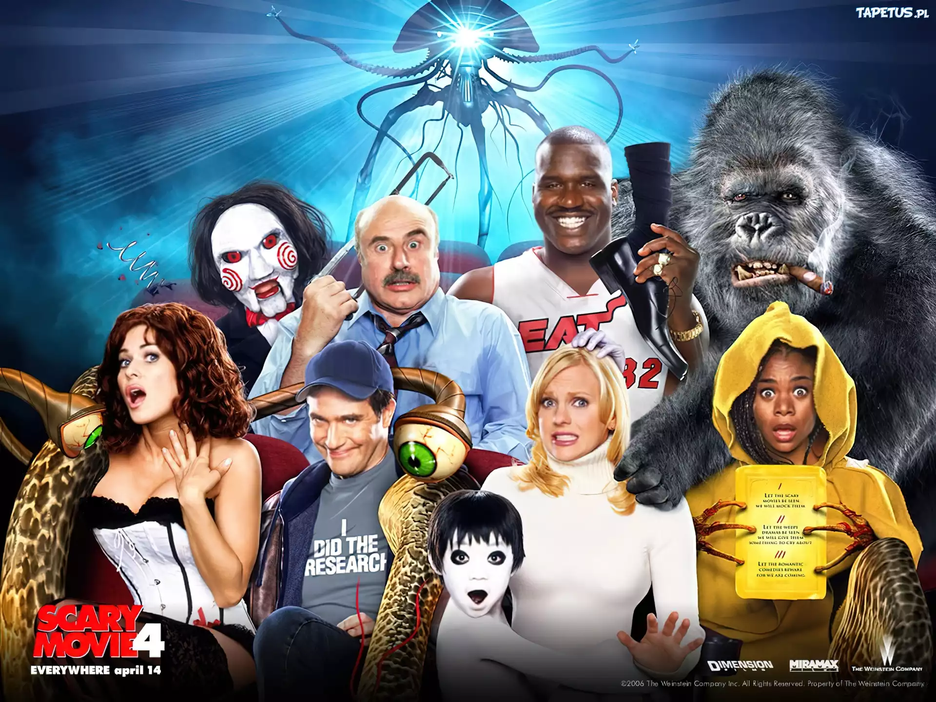 Scary Movie 4, Anna Faris, King Kong, Piła, postacie