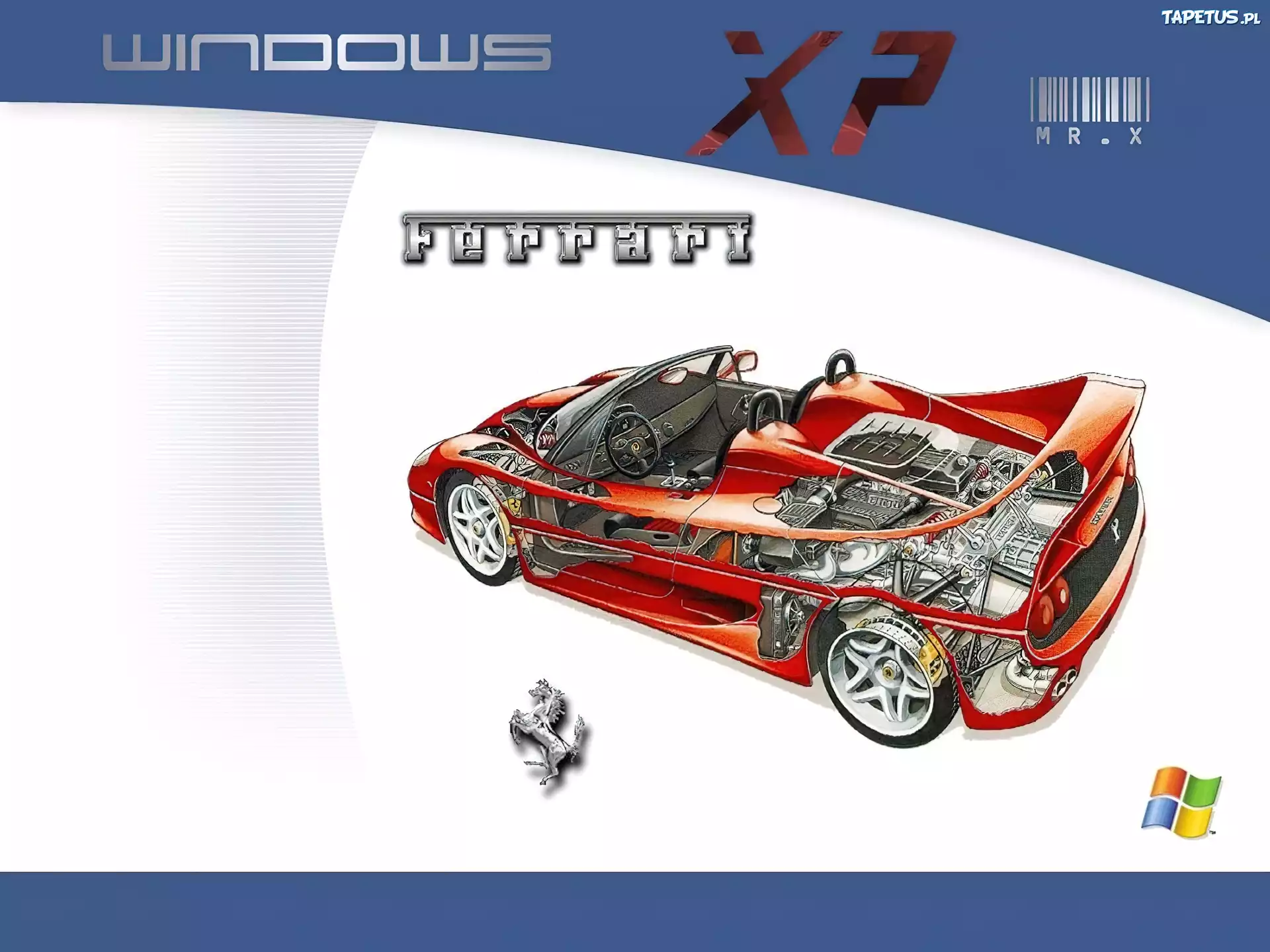 Windows XP, ferrari, samochód, microsoft