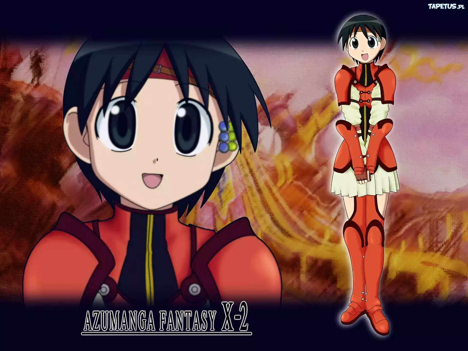 Azumanga Ff, postać, dziewczyna, napis, twarz