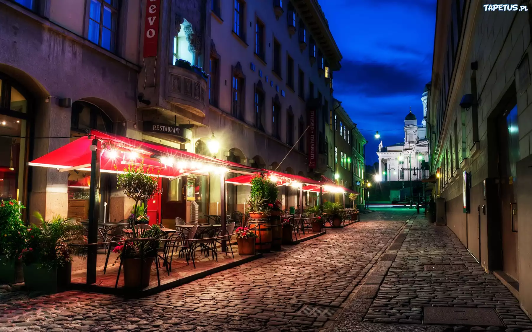 Helsinki, Restauracja, Brukowana, Ulica