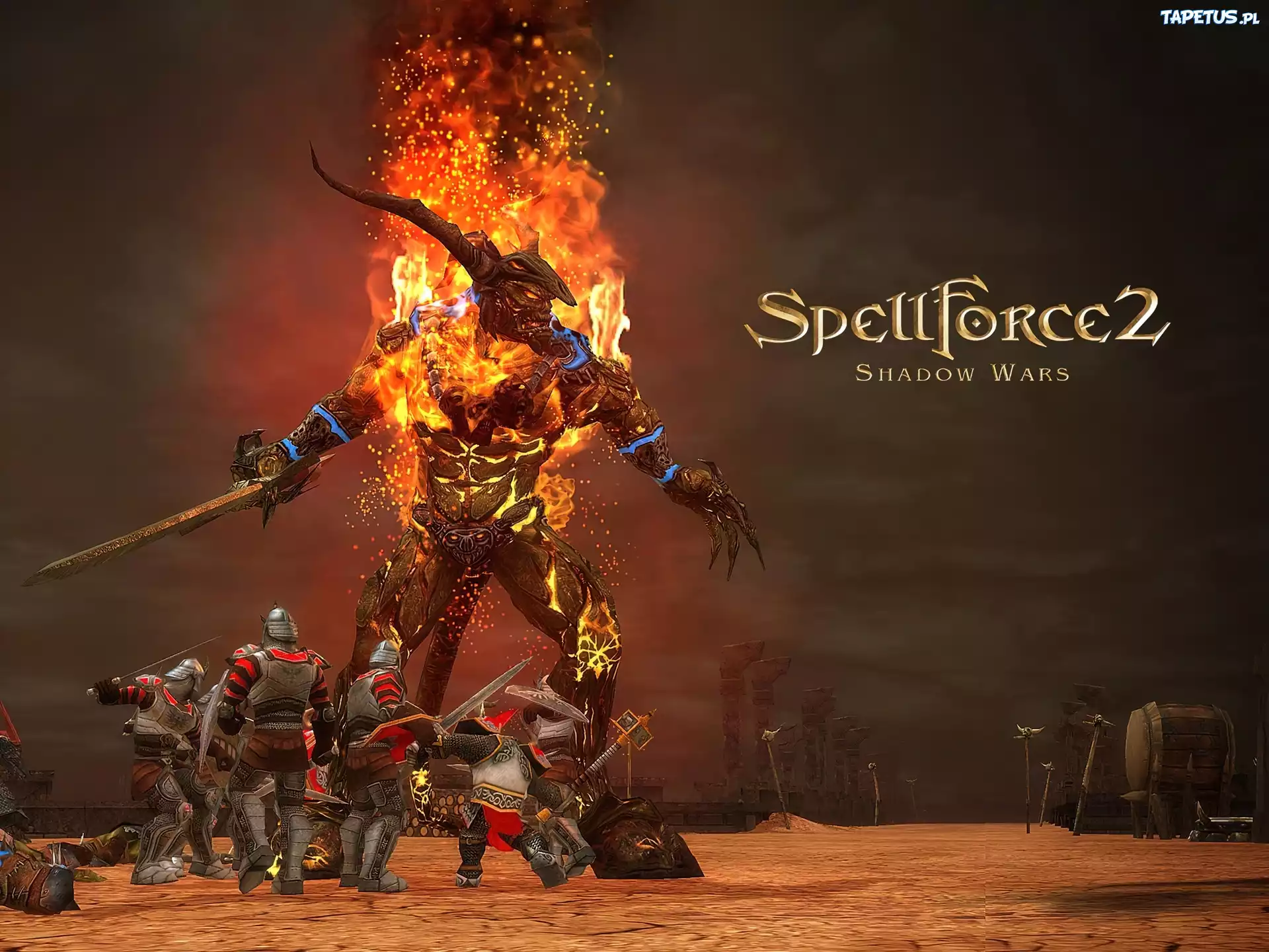 ogień, miecz, potwór, Spellforce
