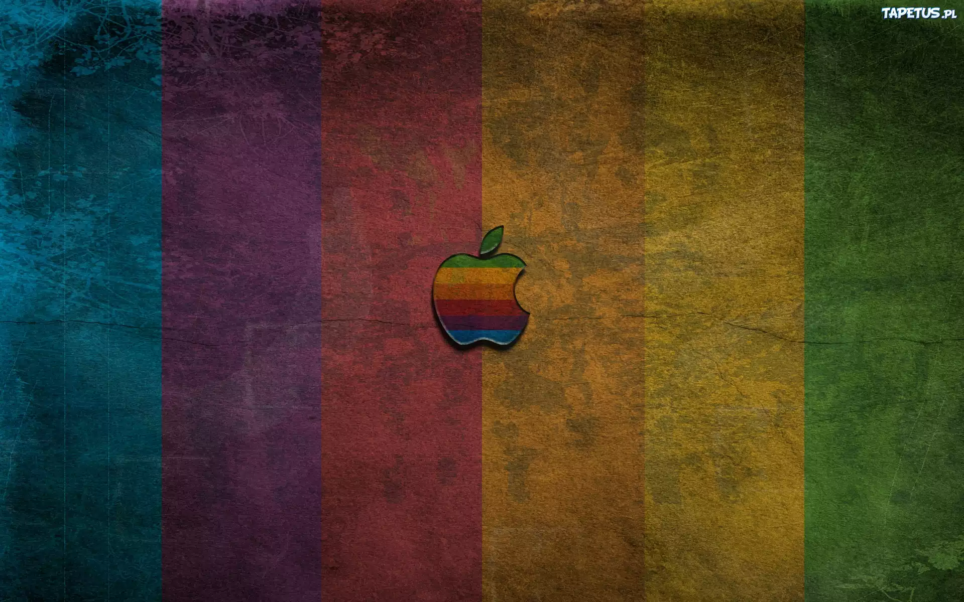 Apple, Logo, Kolorowe, Ciemne, Pasy