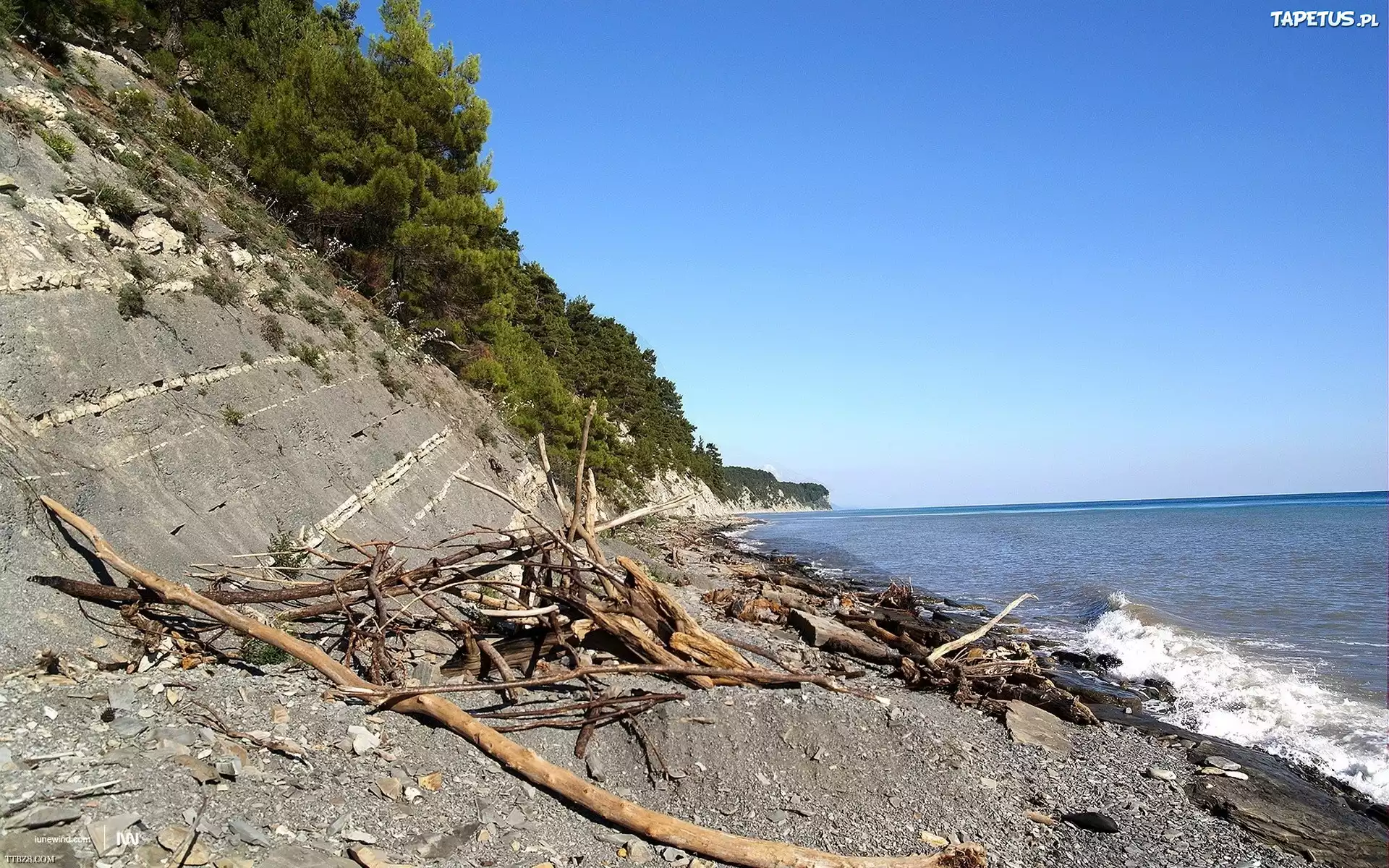 Morze, Brzeg, Czyste, Niebo