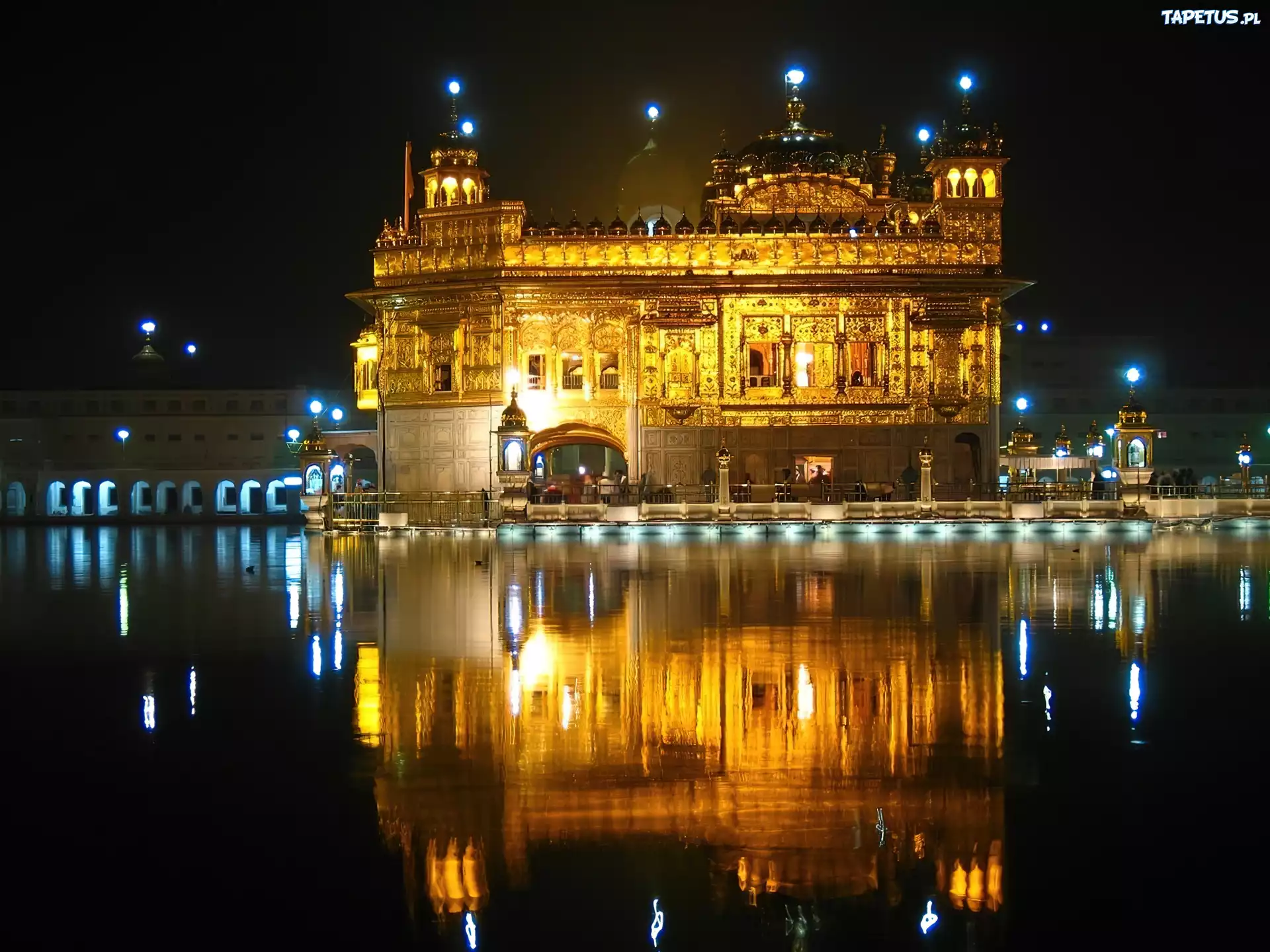 Golden Temple, Odbicie, Noc, Indie