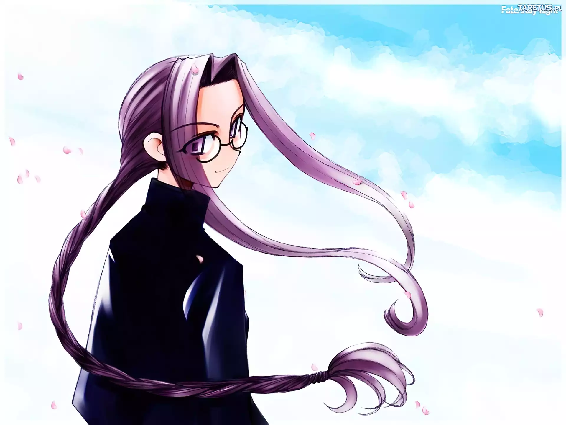 okulary, Fate Stay Night, kobieta, warkocze