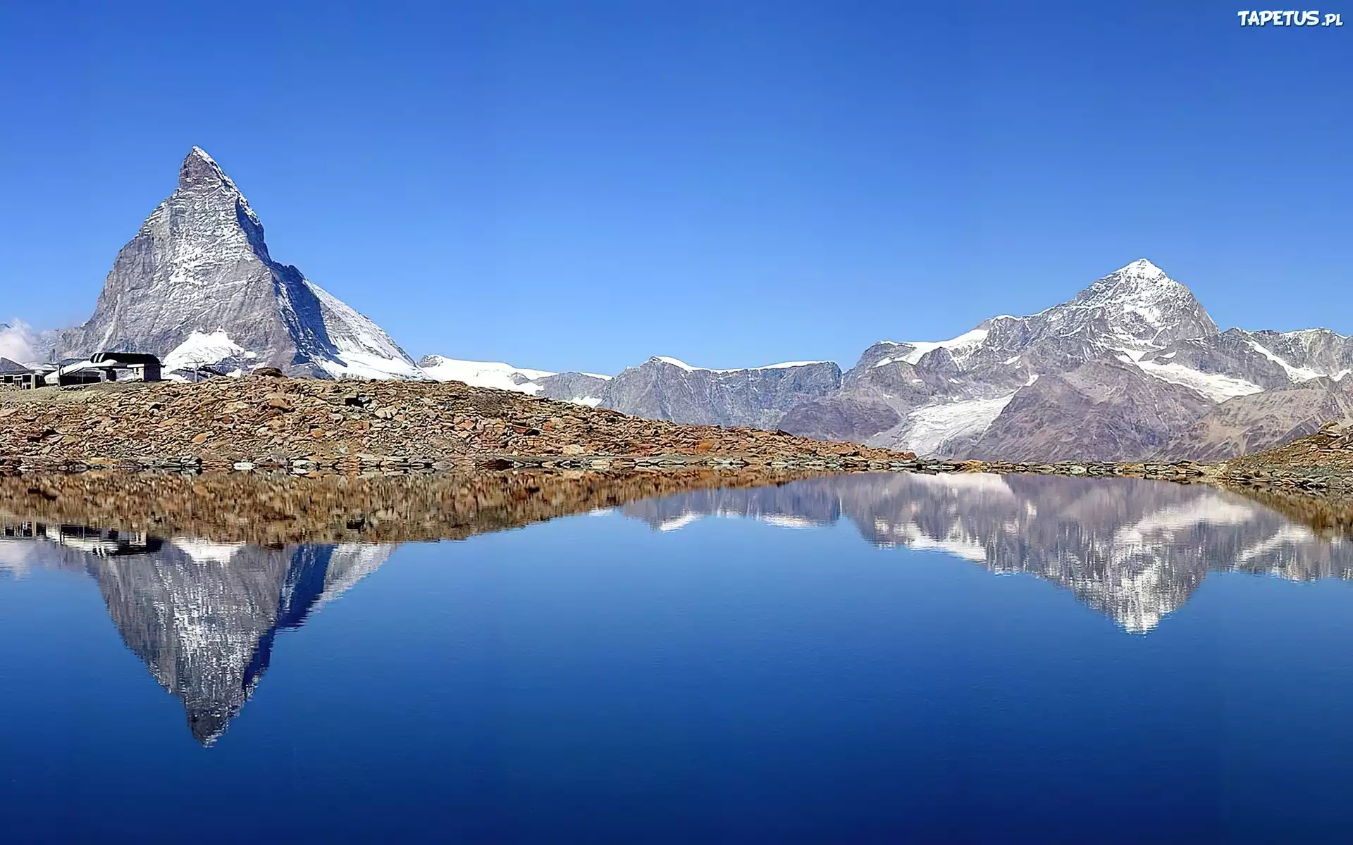 Jezioro, Góry, Odbicie, Matterhorn, Szwajcarja