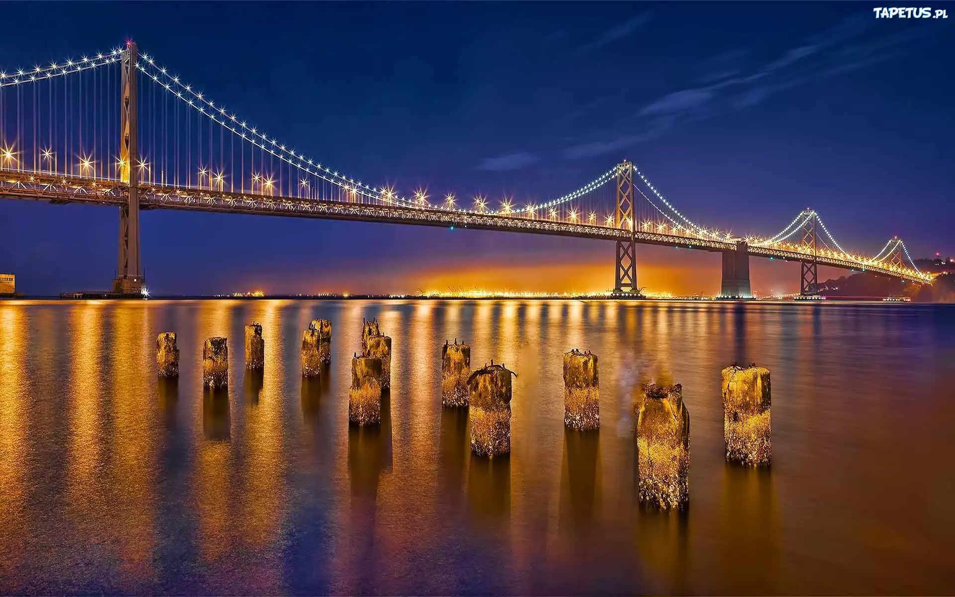 San Francisco, Oświetlony, Most, Golden Gate