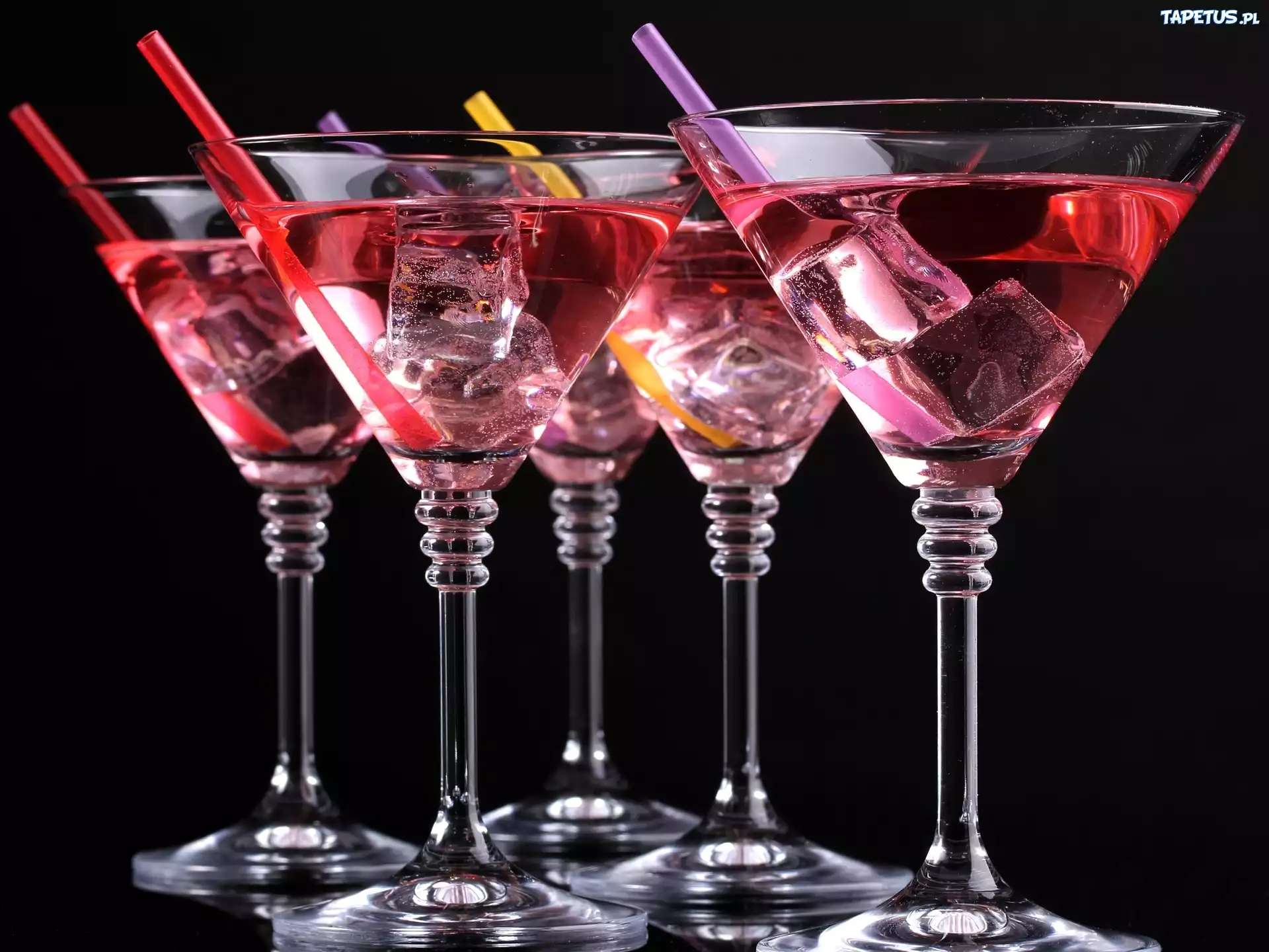 Drinki, Kostki, Lodu, Kolorowe, Słomki