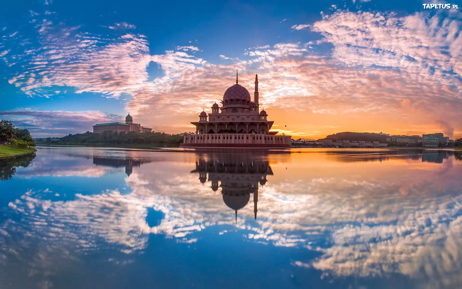 Malezja, Putrajaya, Jezioro, Chmury