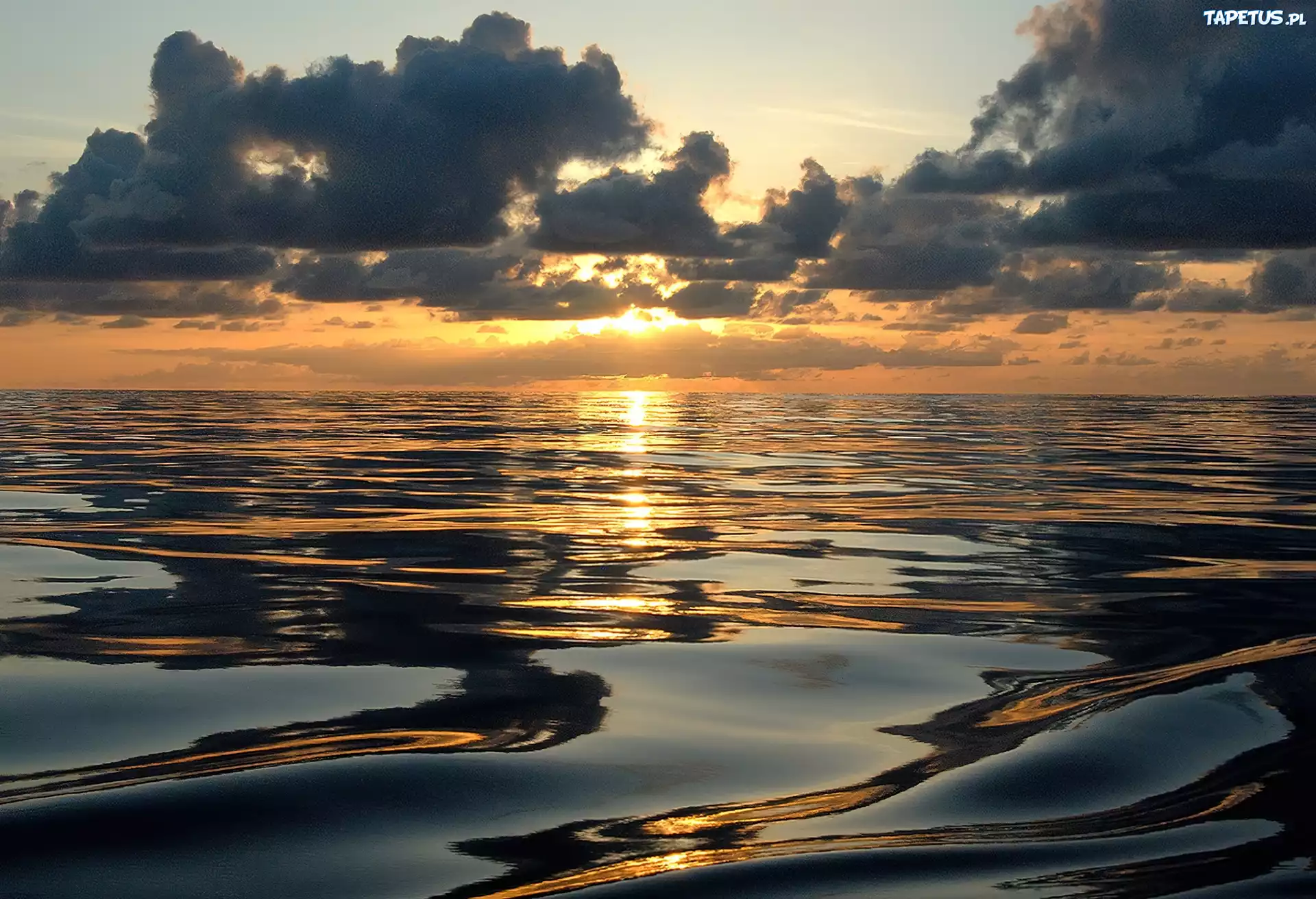 Zachód, Słońca, Nad, Oceanem