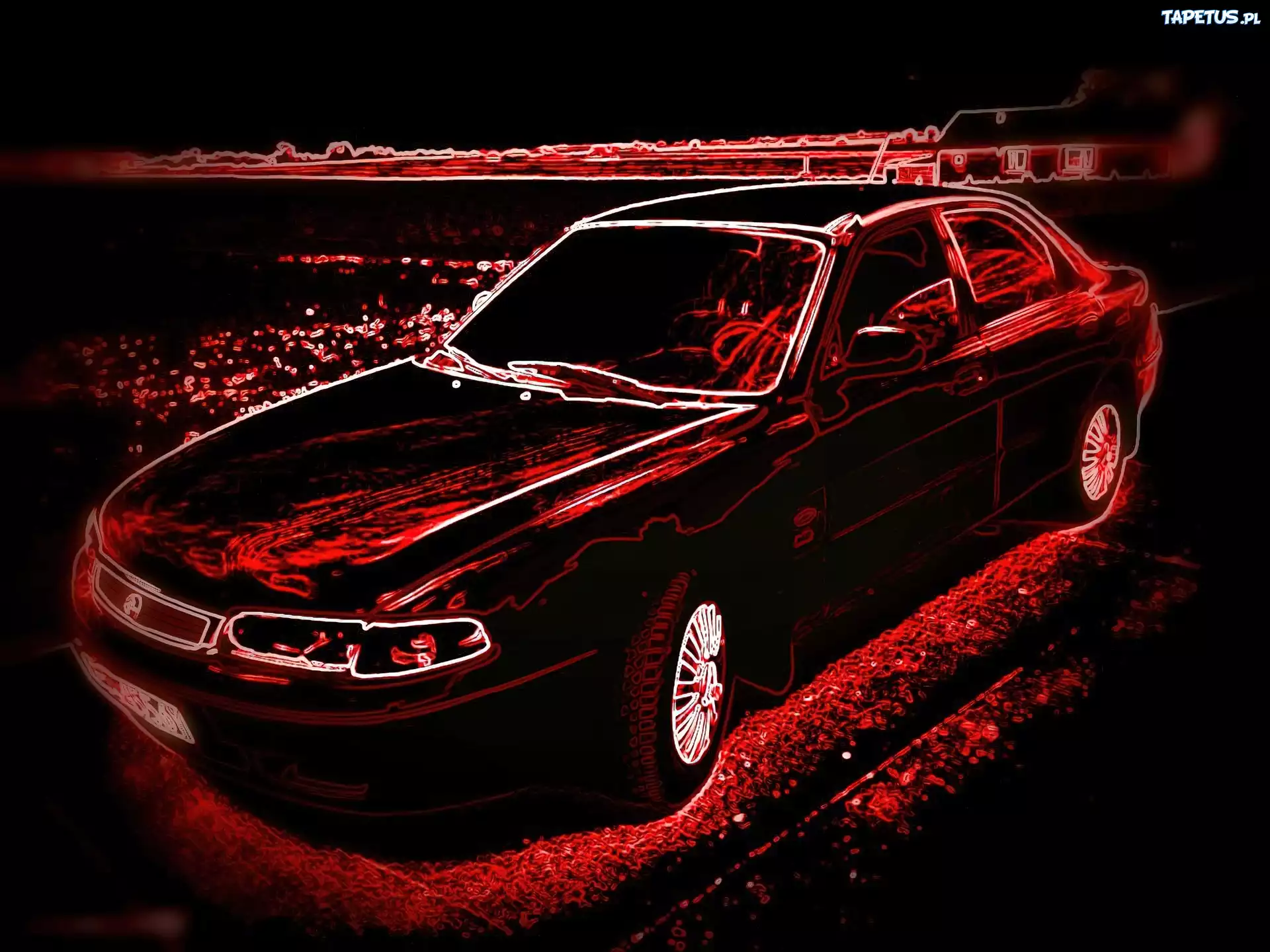 Samochód, Mazda 626, Neon, Fractalius