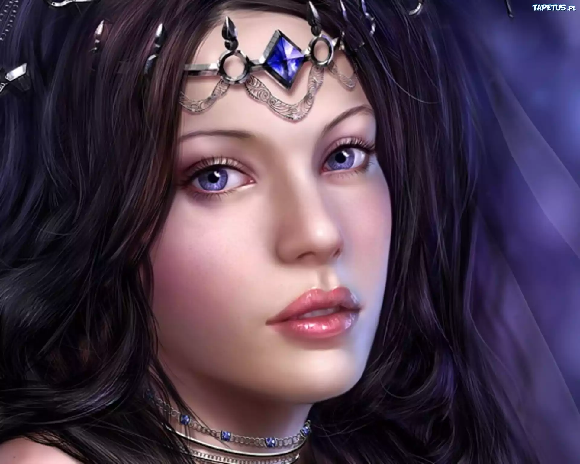 Kobieta, Diadem, Spojrzenie