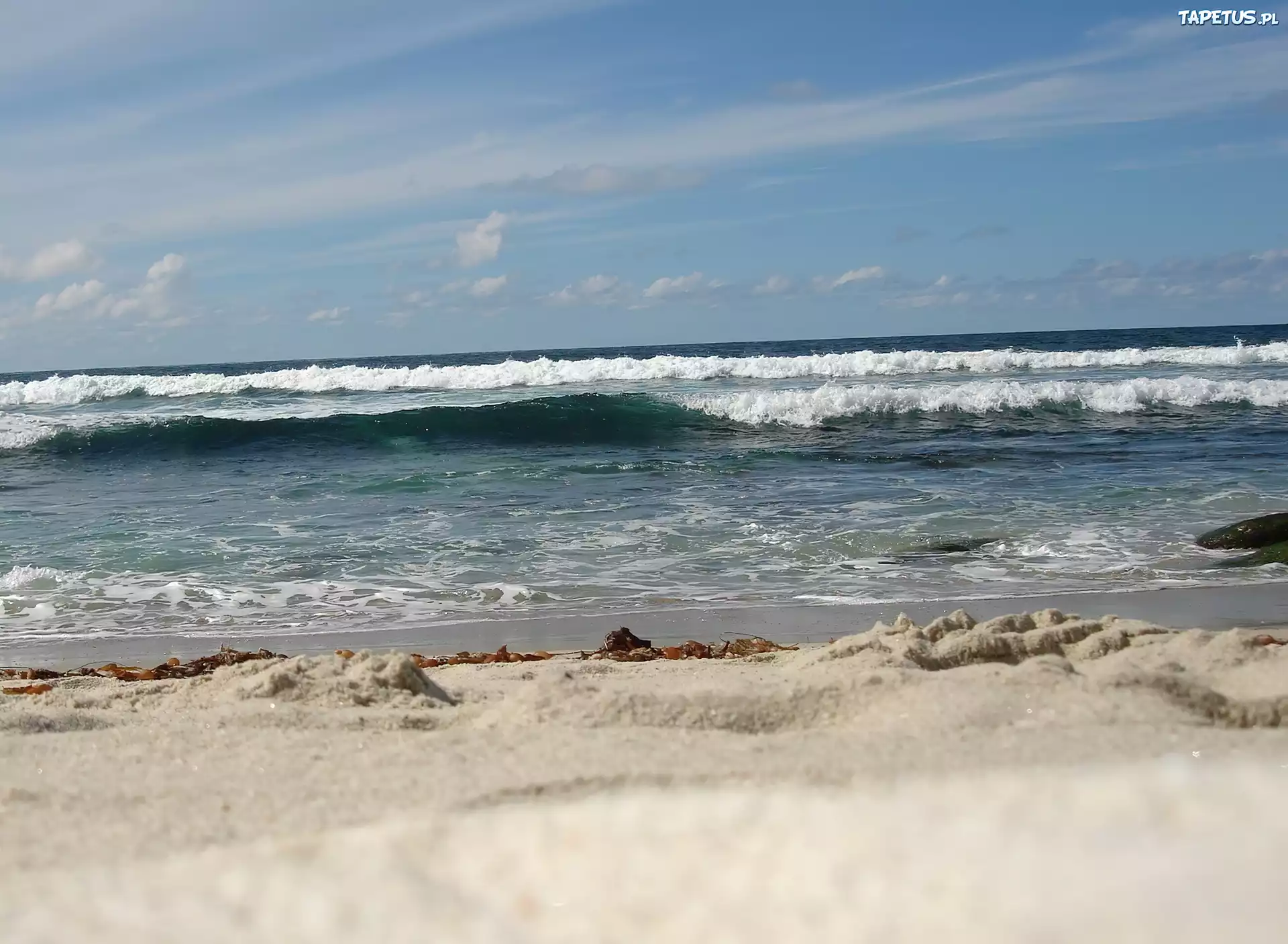 Morze, Piasek, Plaża, Fale