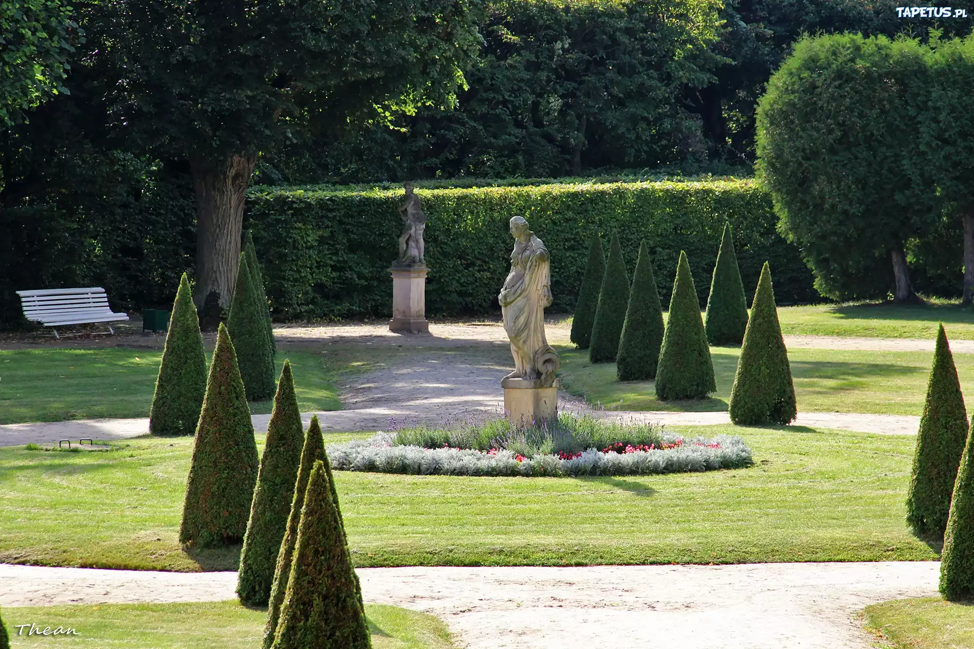 Park Raczyńskich, Rogalin, Posąg, Drzewa, Krzewy