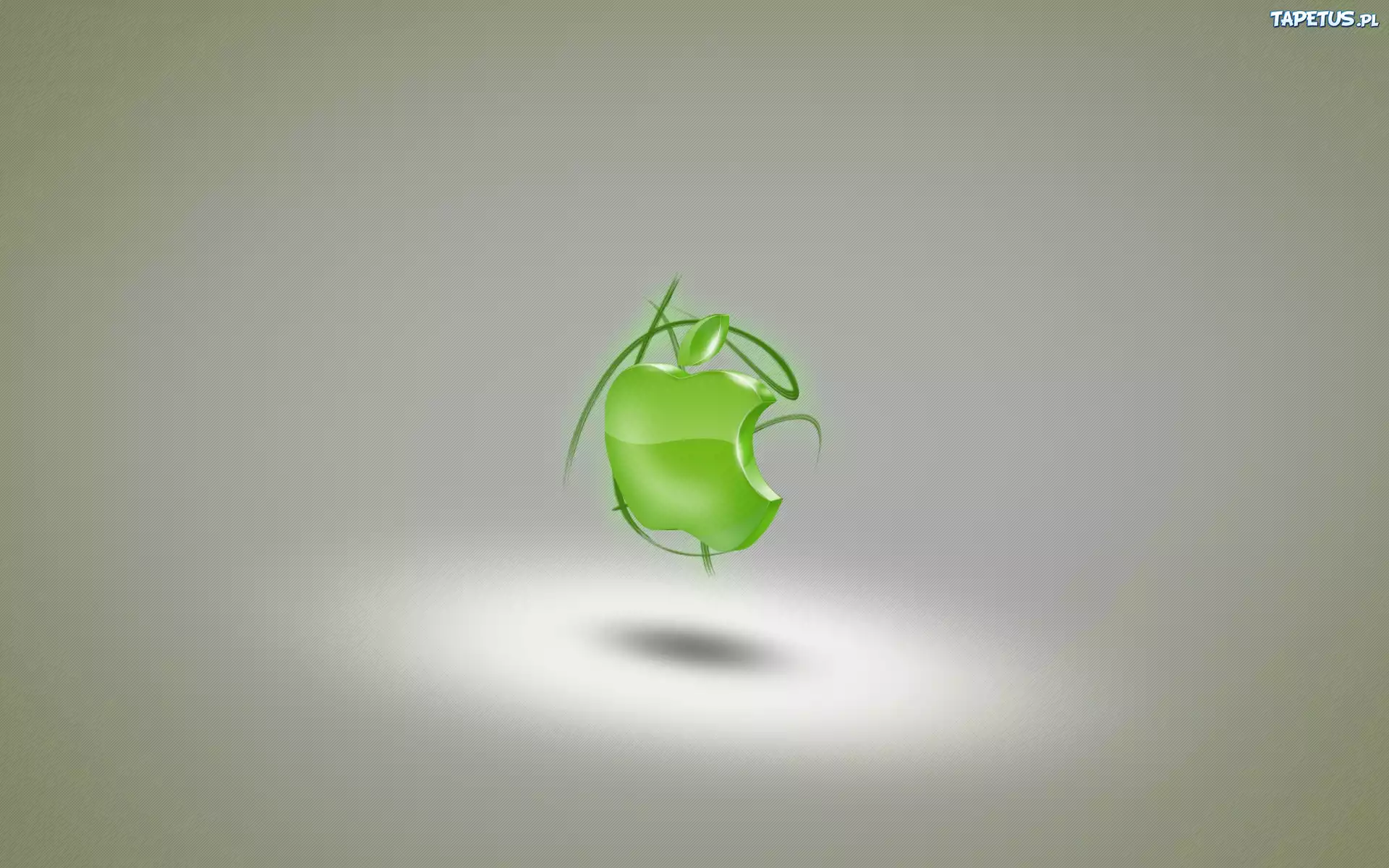 Apple, Logo, 3D, Zielone