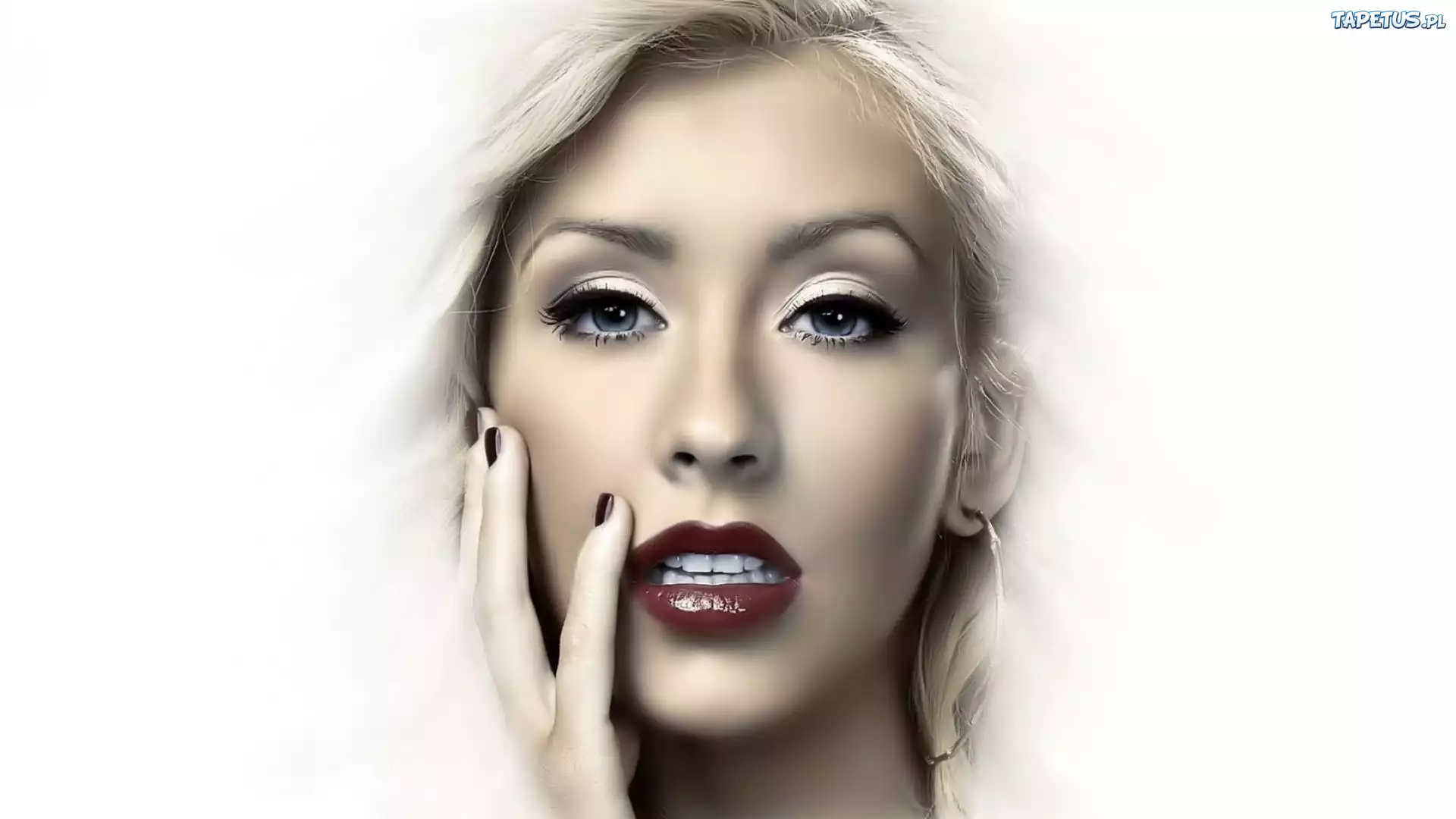 Kobieta, Twarz, Makijaż, Dłoń, Christina Aguilera